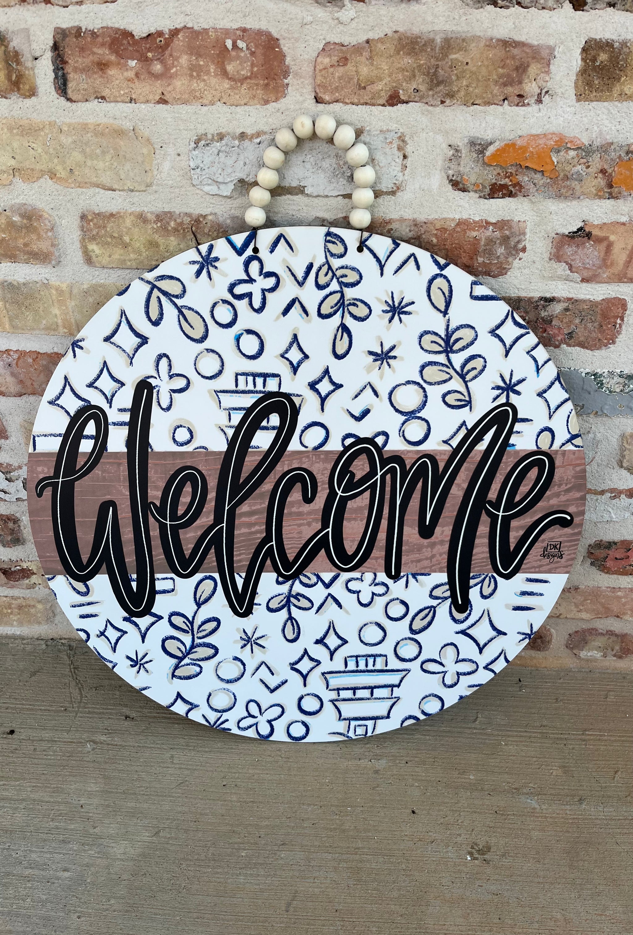 Mocha Chinoserie Welcome Hanger