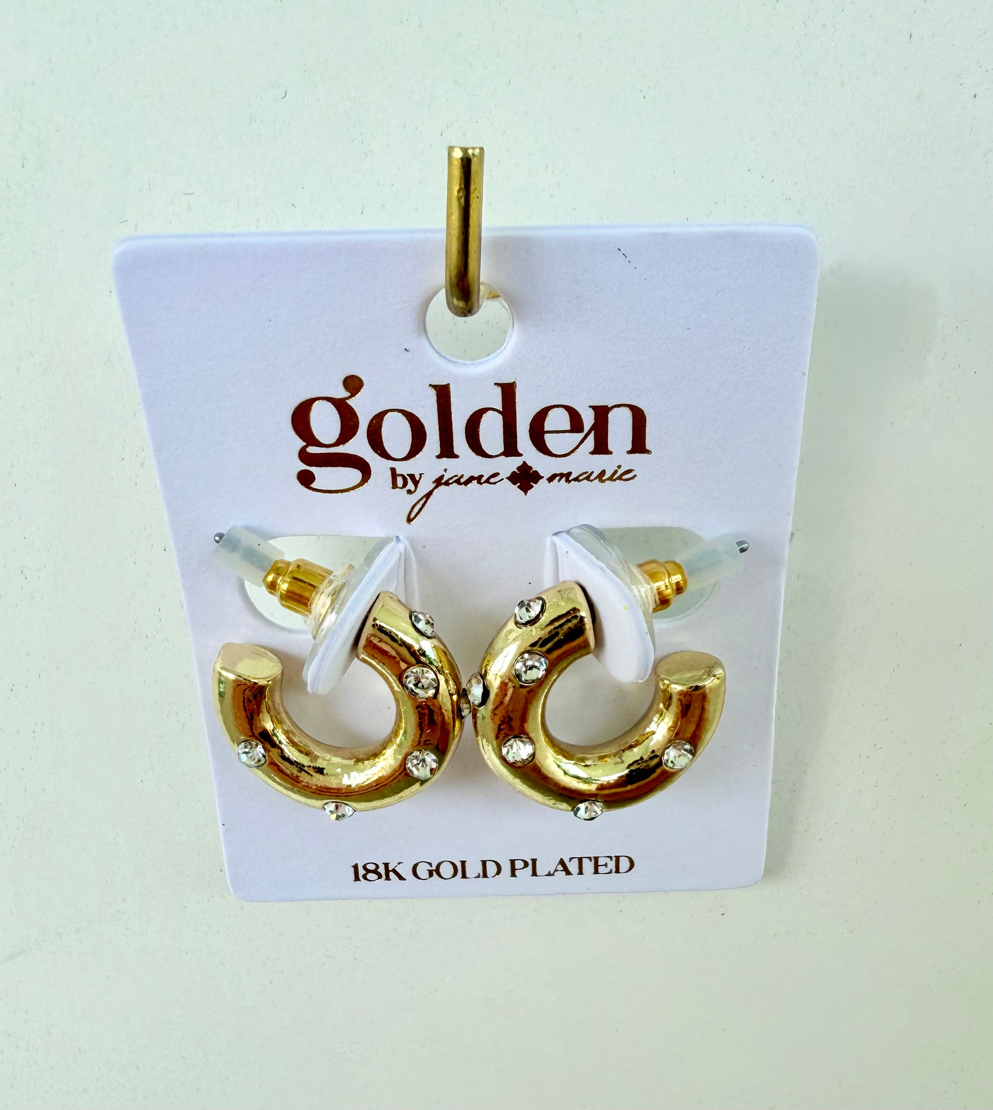 Huggie Earring w/Crystals