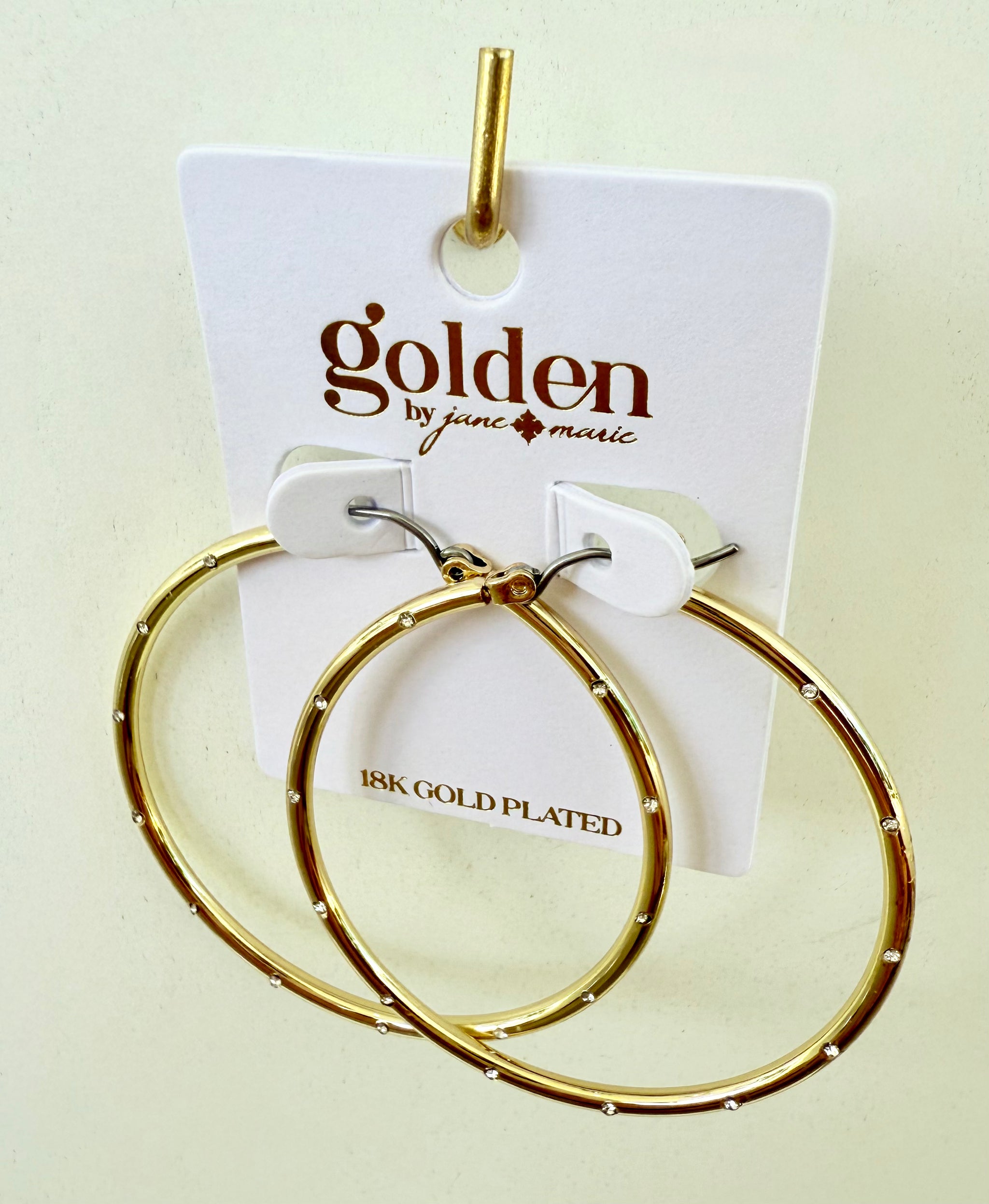Delicate Hoop Earring w/Crystals