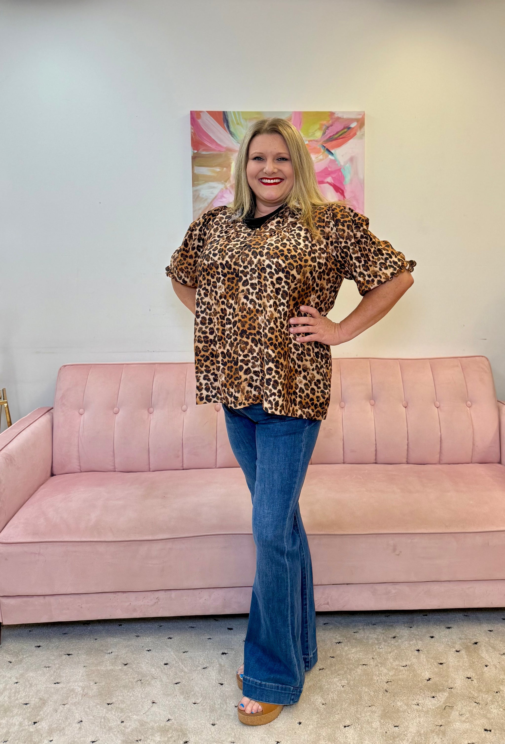 Ruffled Leopard Top