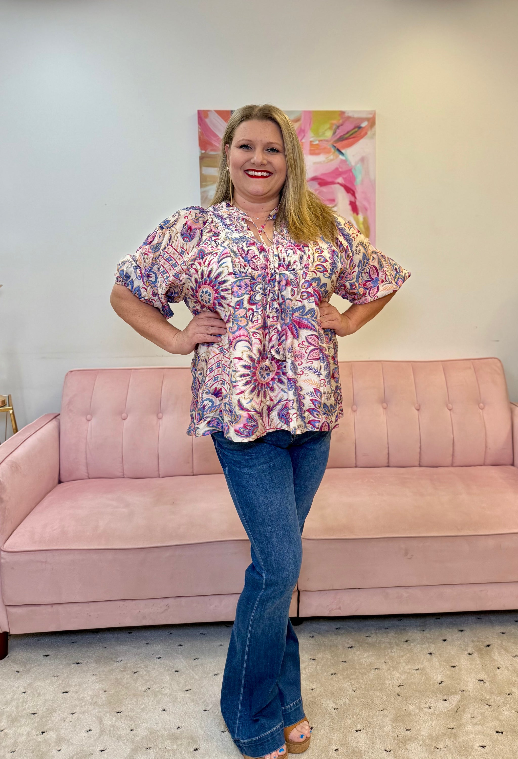 Boho Floral Top