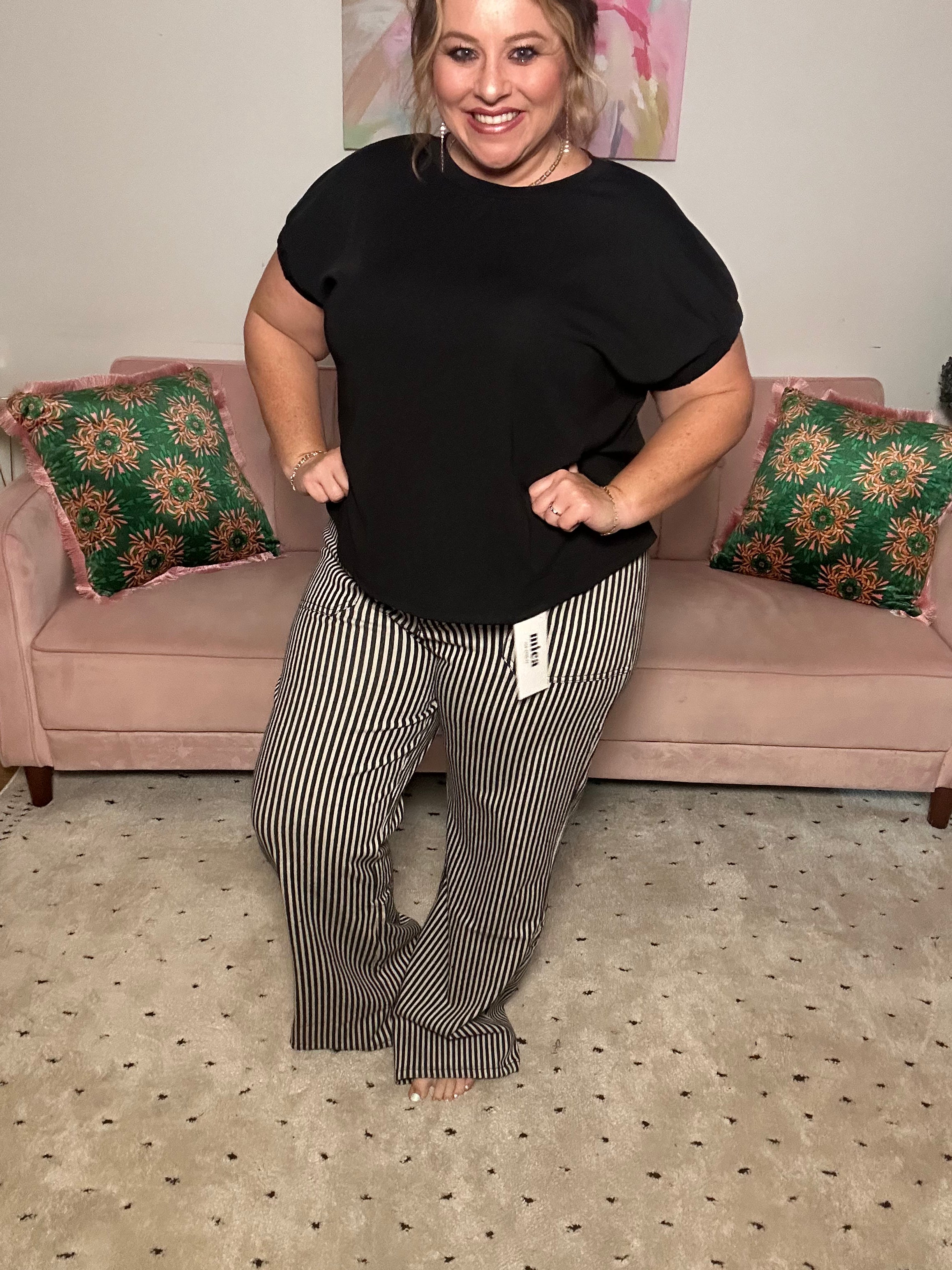 Super High Rise Sriped Jeans