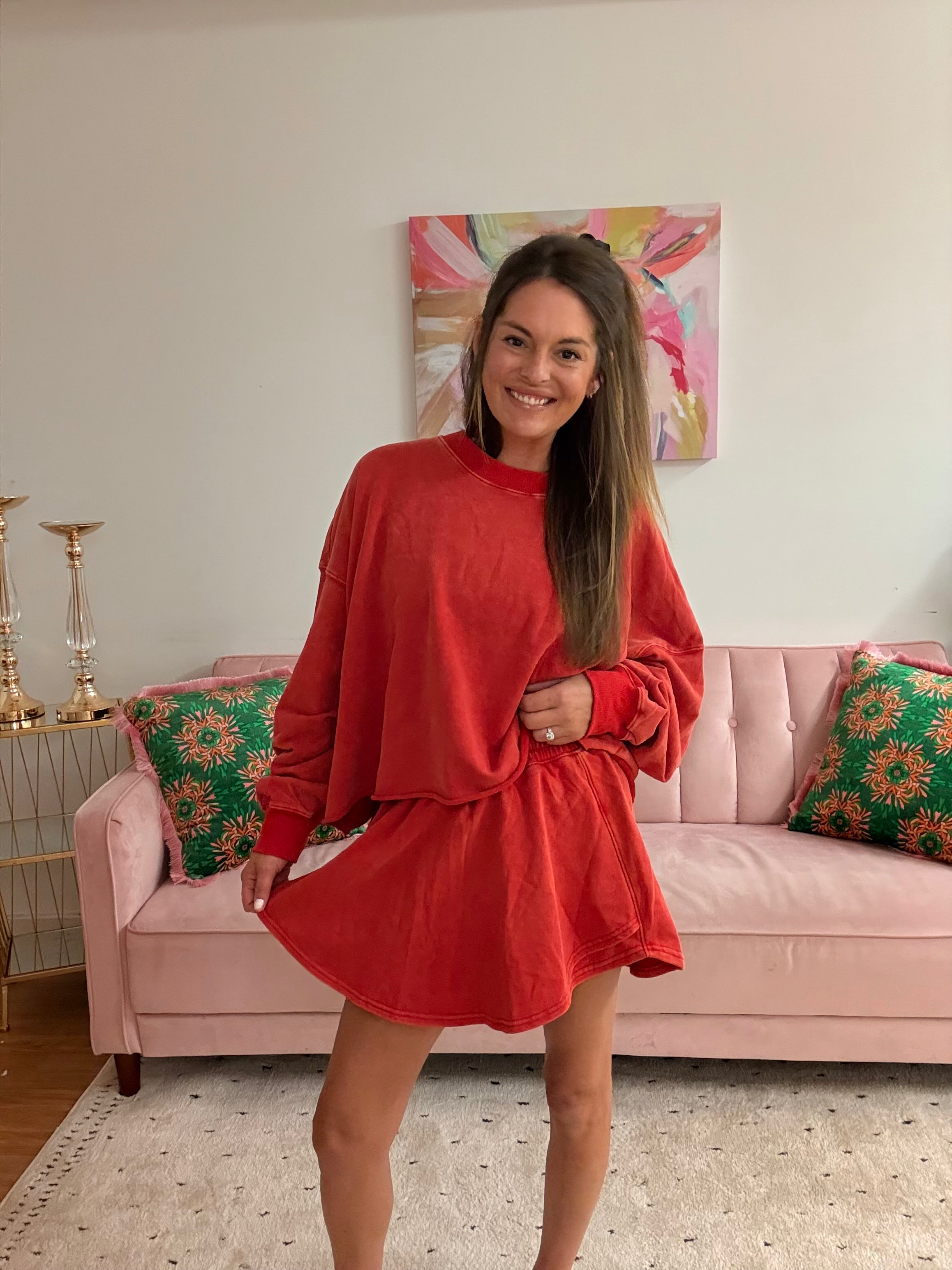 Red Skort Set