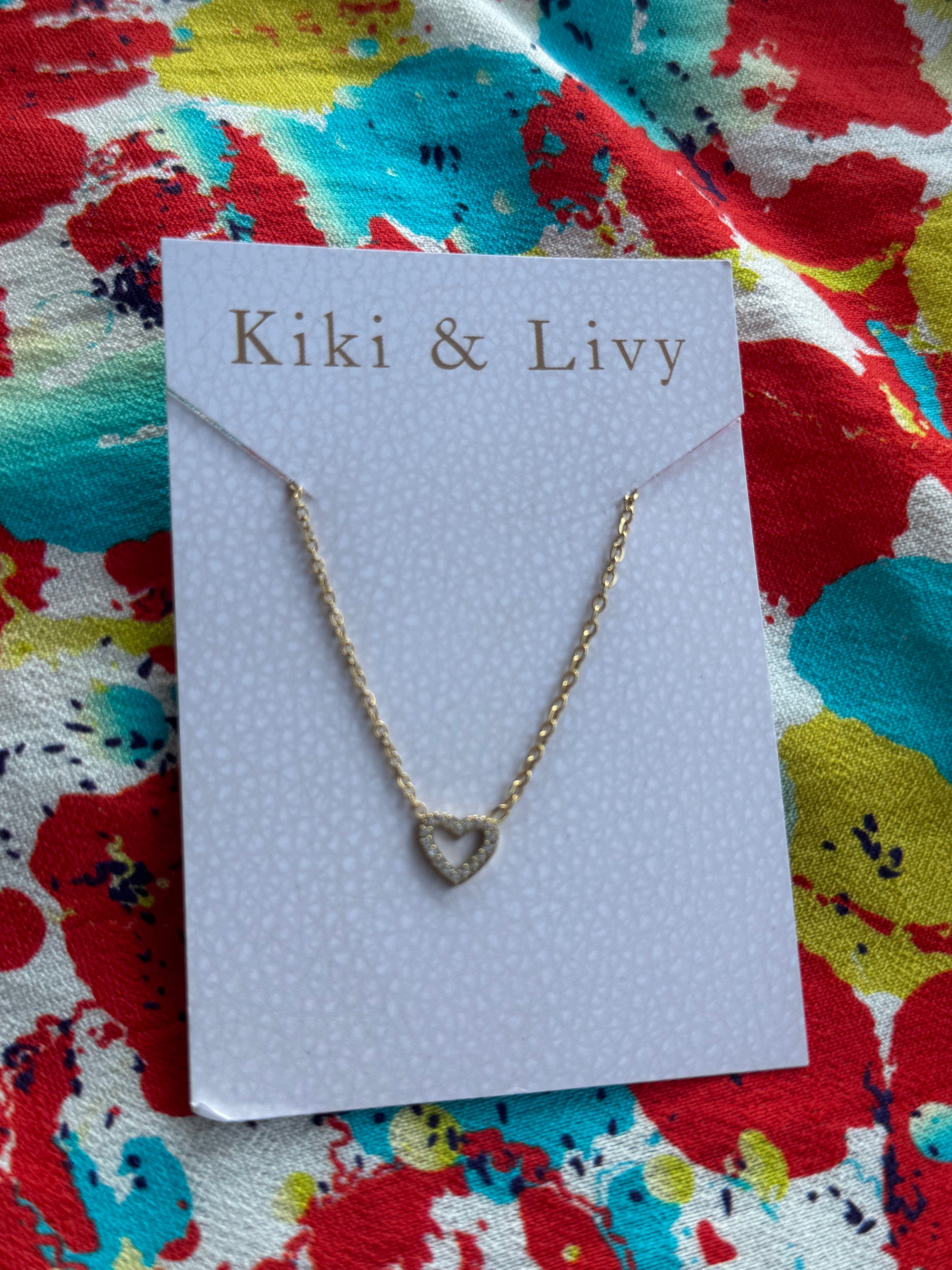 Open Bling Heart Necklace