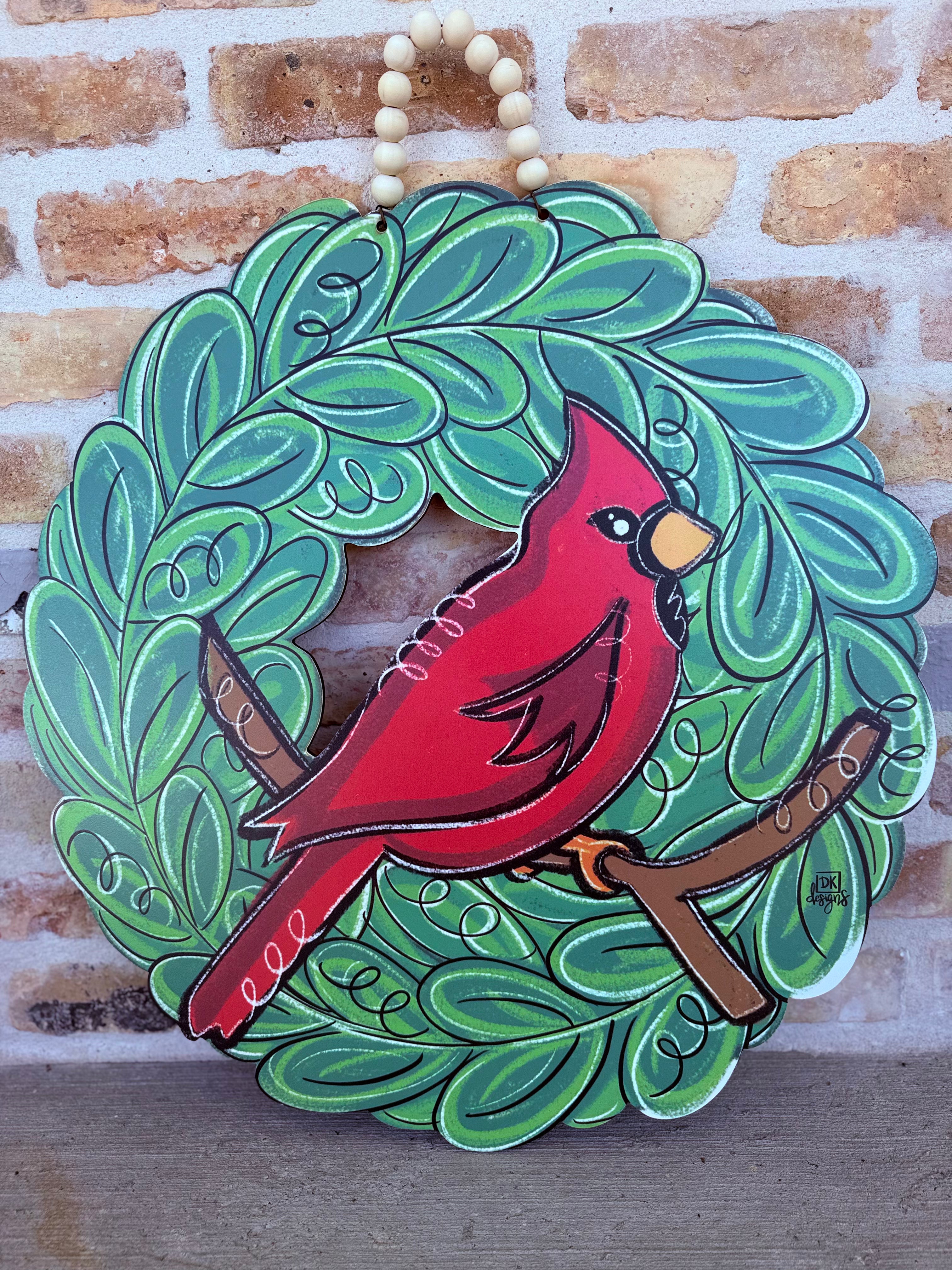 Cardinal Wreath Door Hanger