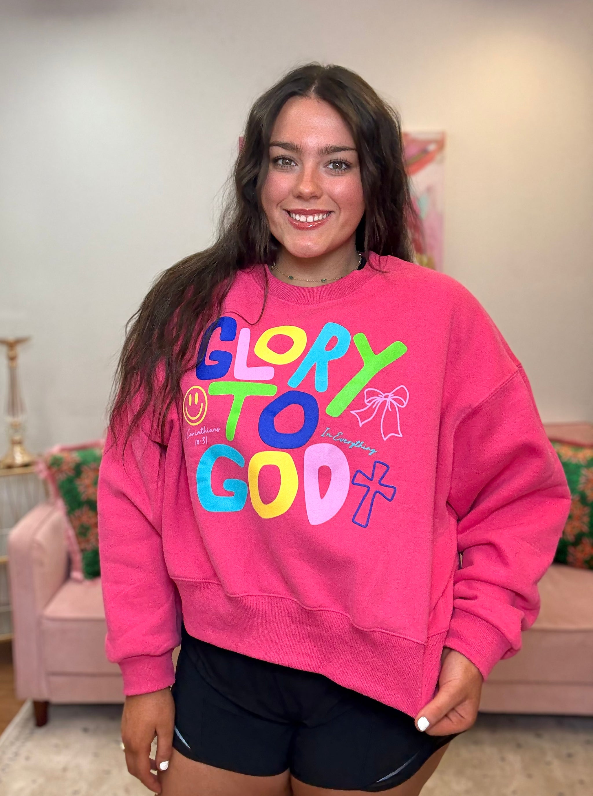 Glory to God Crop Sweatshirt