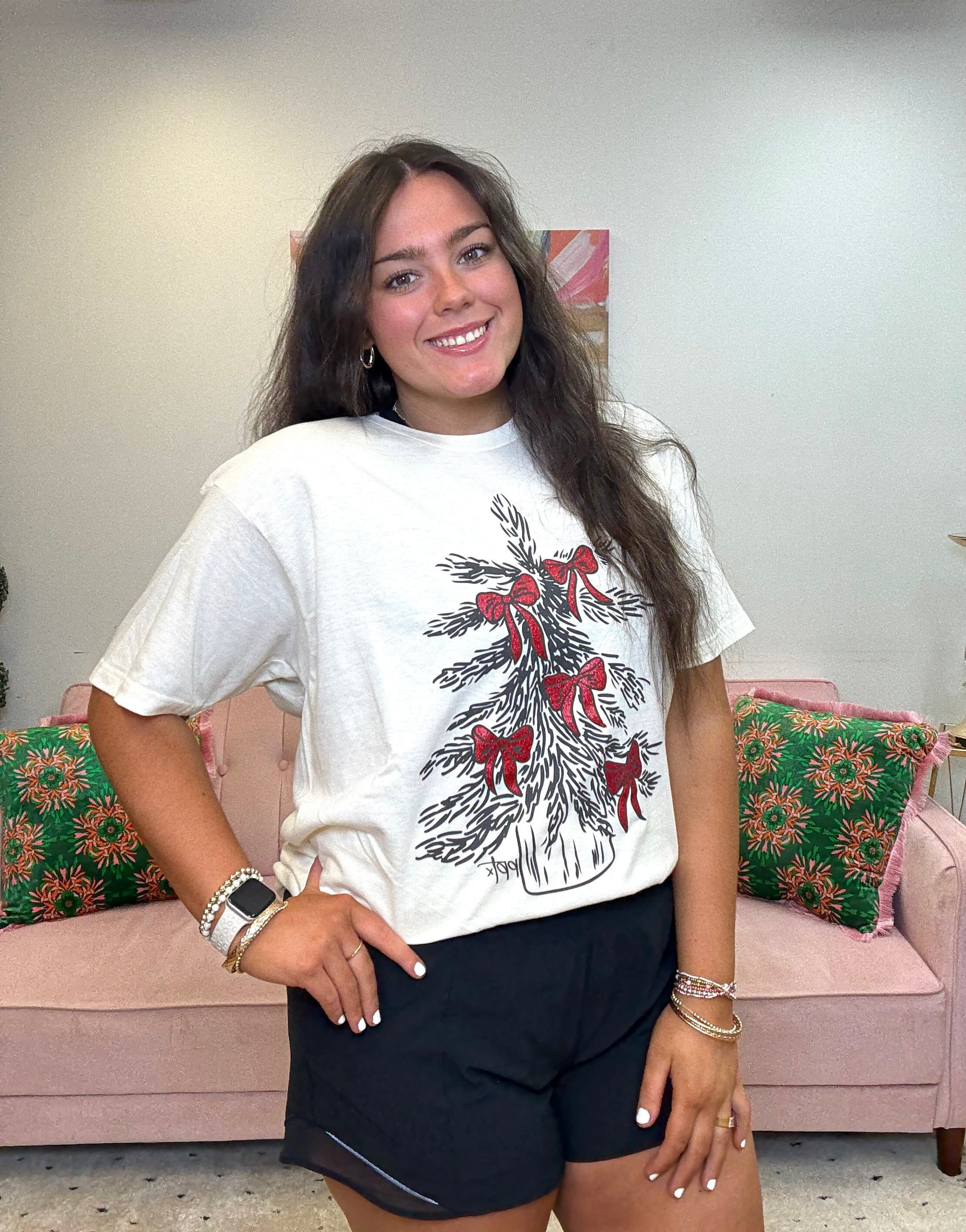 Tree w/Glitter Bows Tee