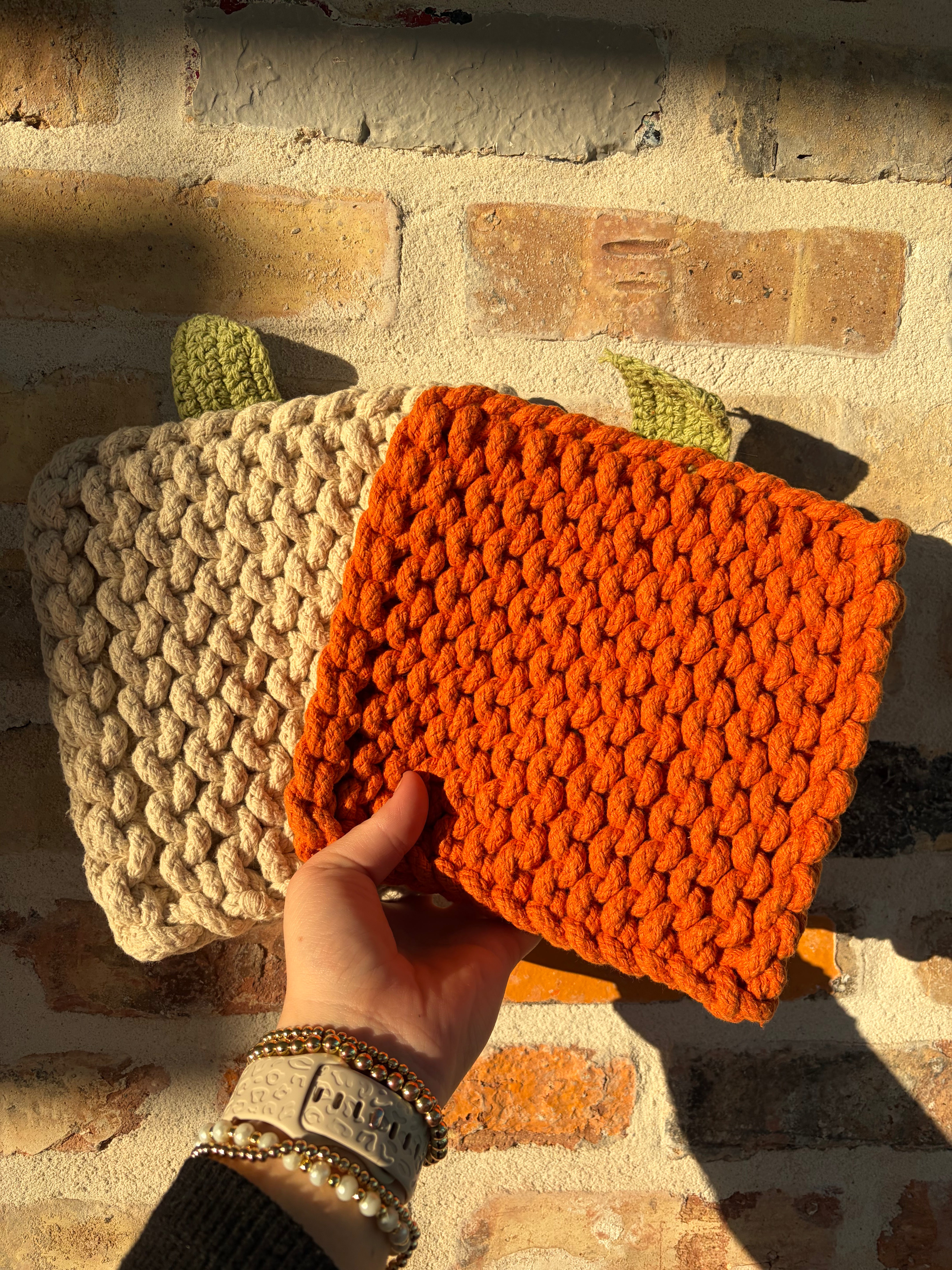 Pumpkin Knit Trivets