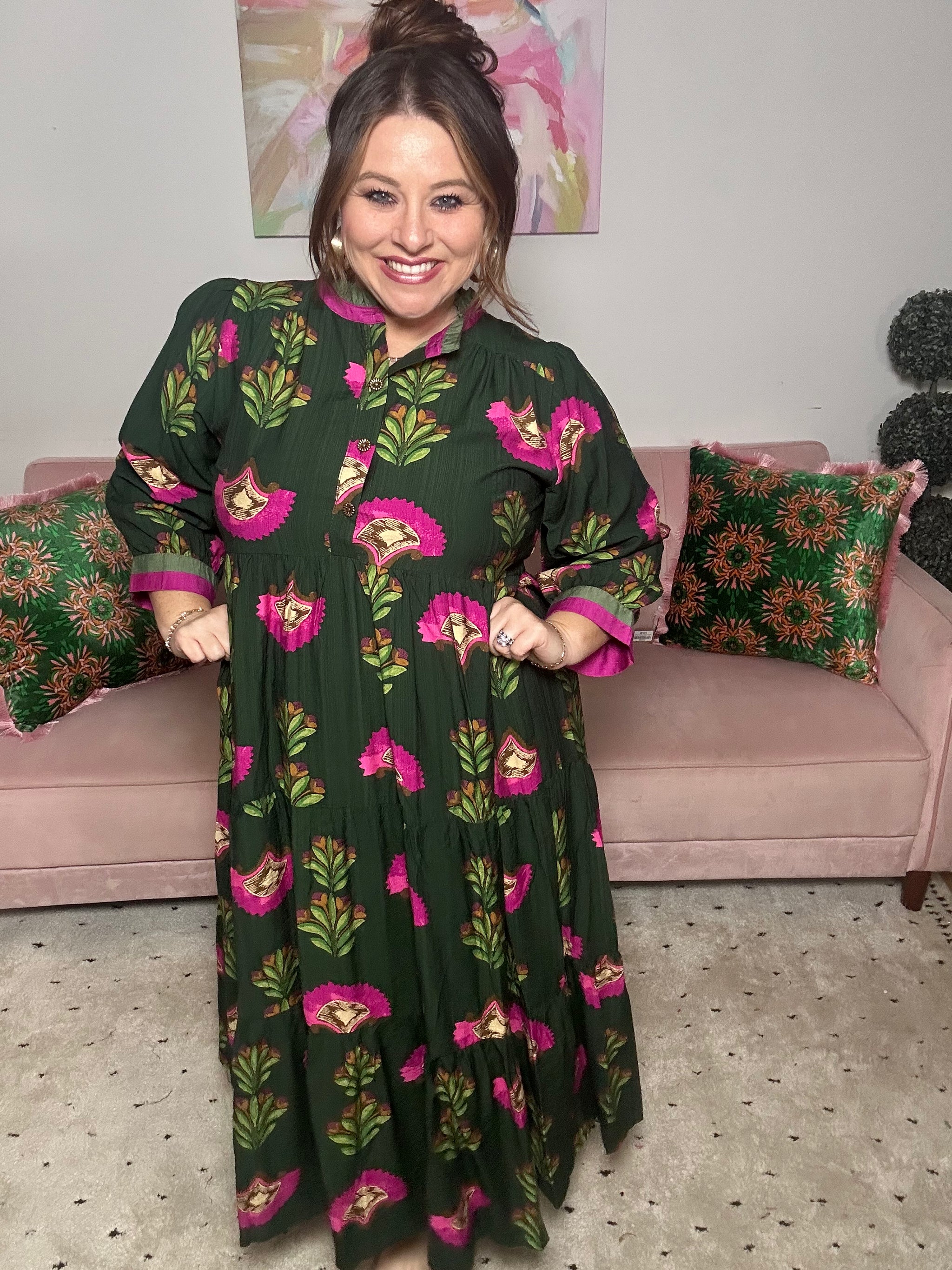 Twilight Gardens Dress Green