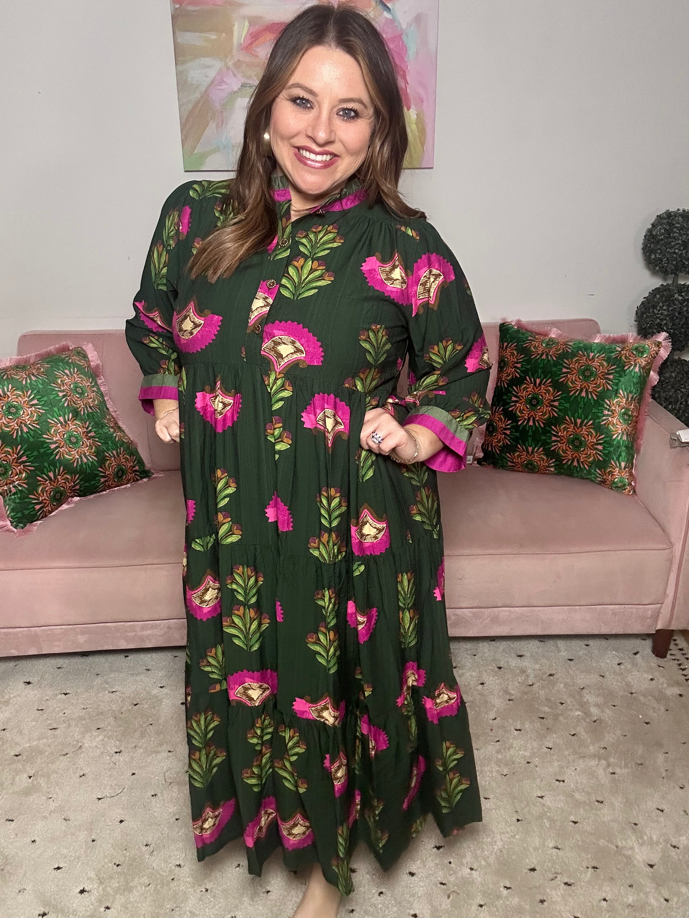 Twilight Gardens Dress Green