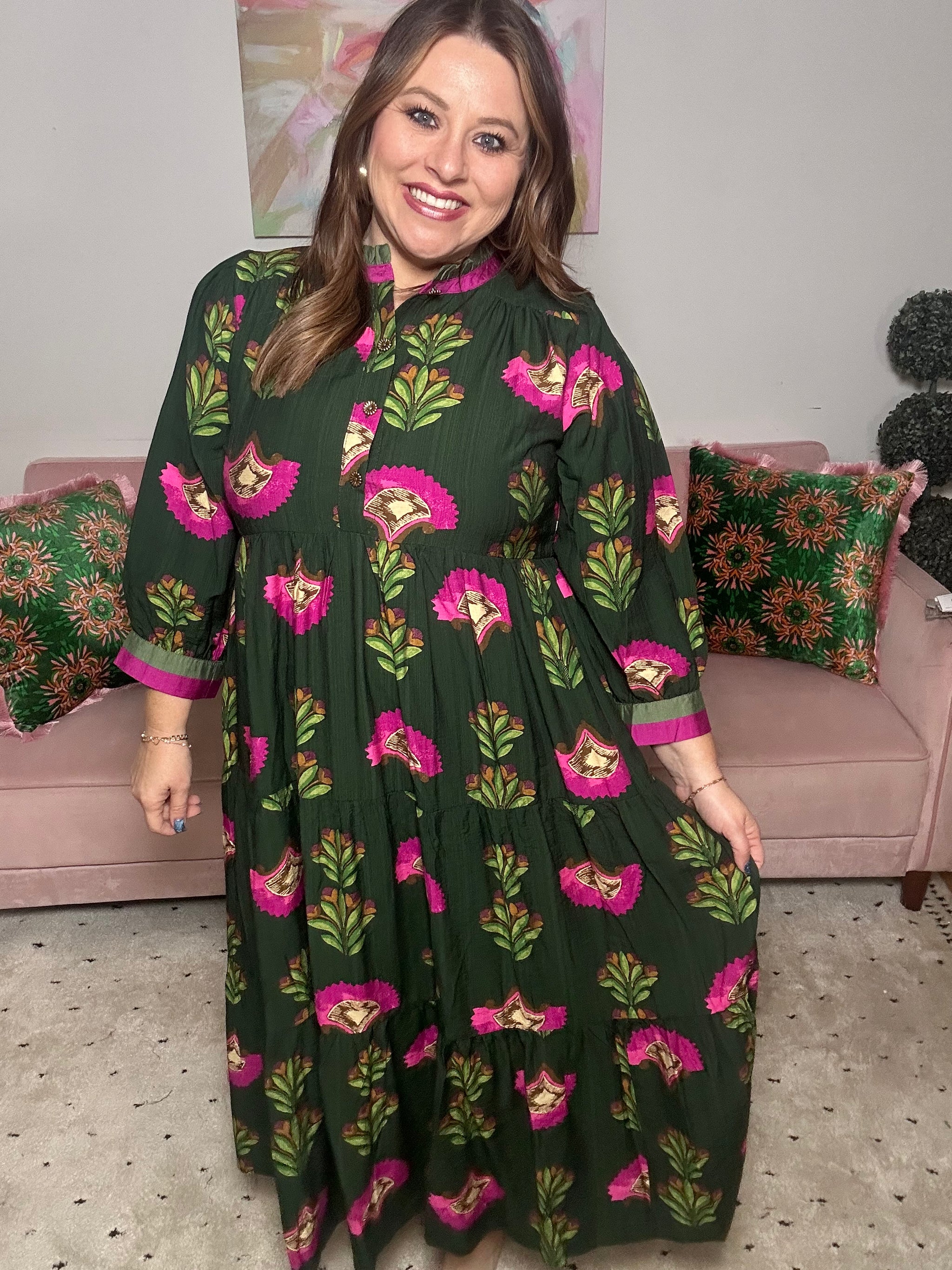 Twilight Gardens Dress Green