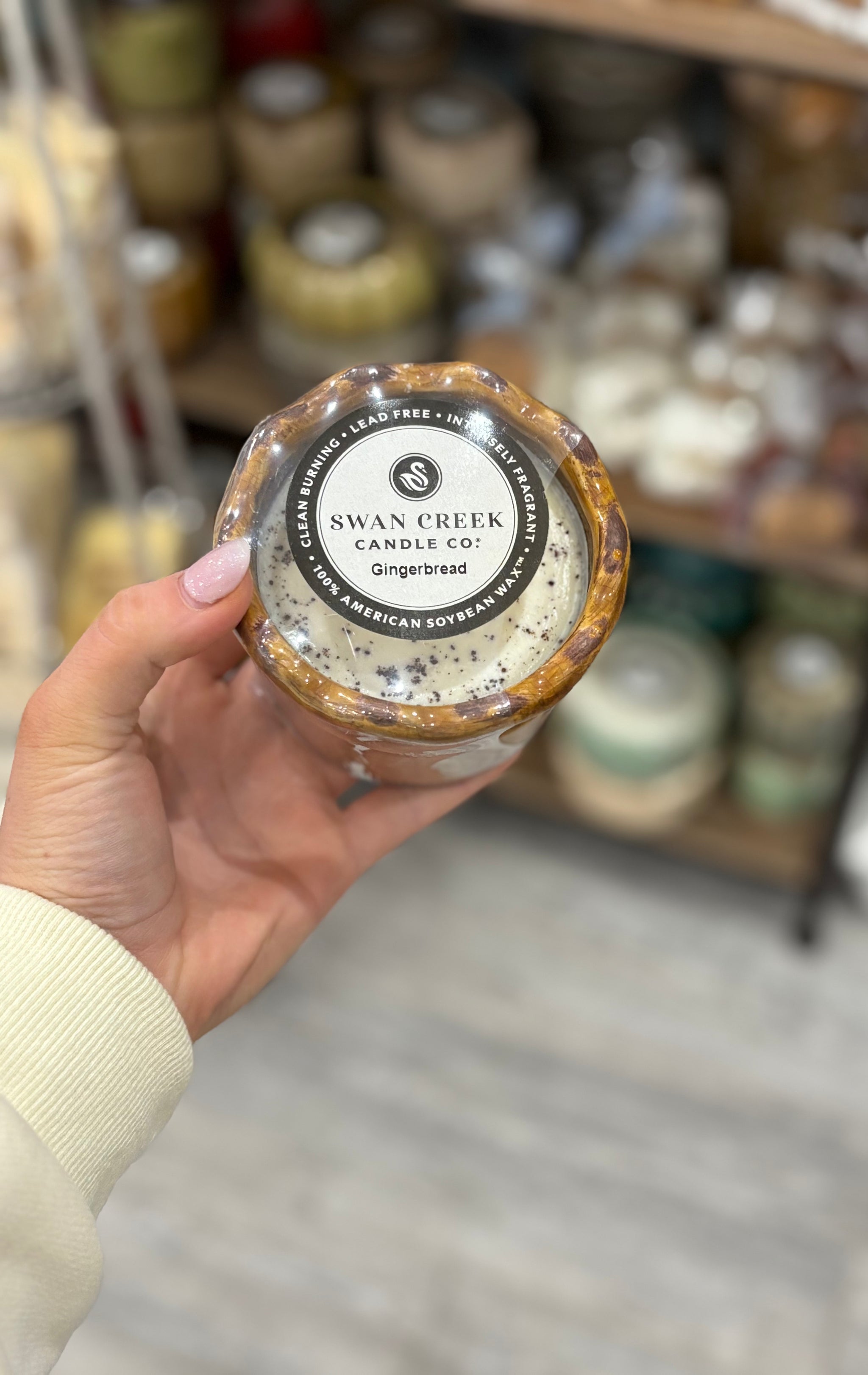 Ruffled Pot Gingerbread Candle