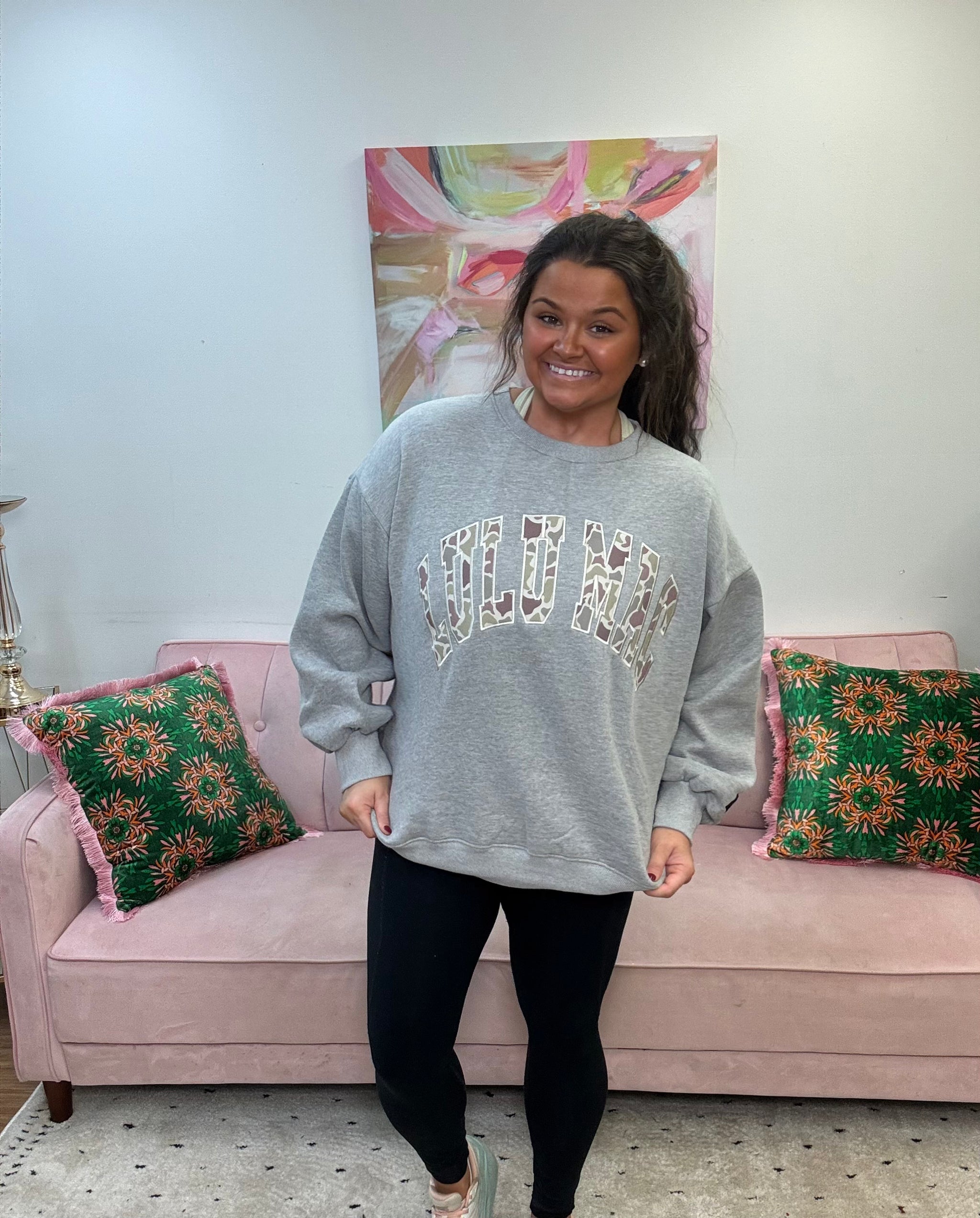 Lulu Mac Camo Embroidered Sweatshirt