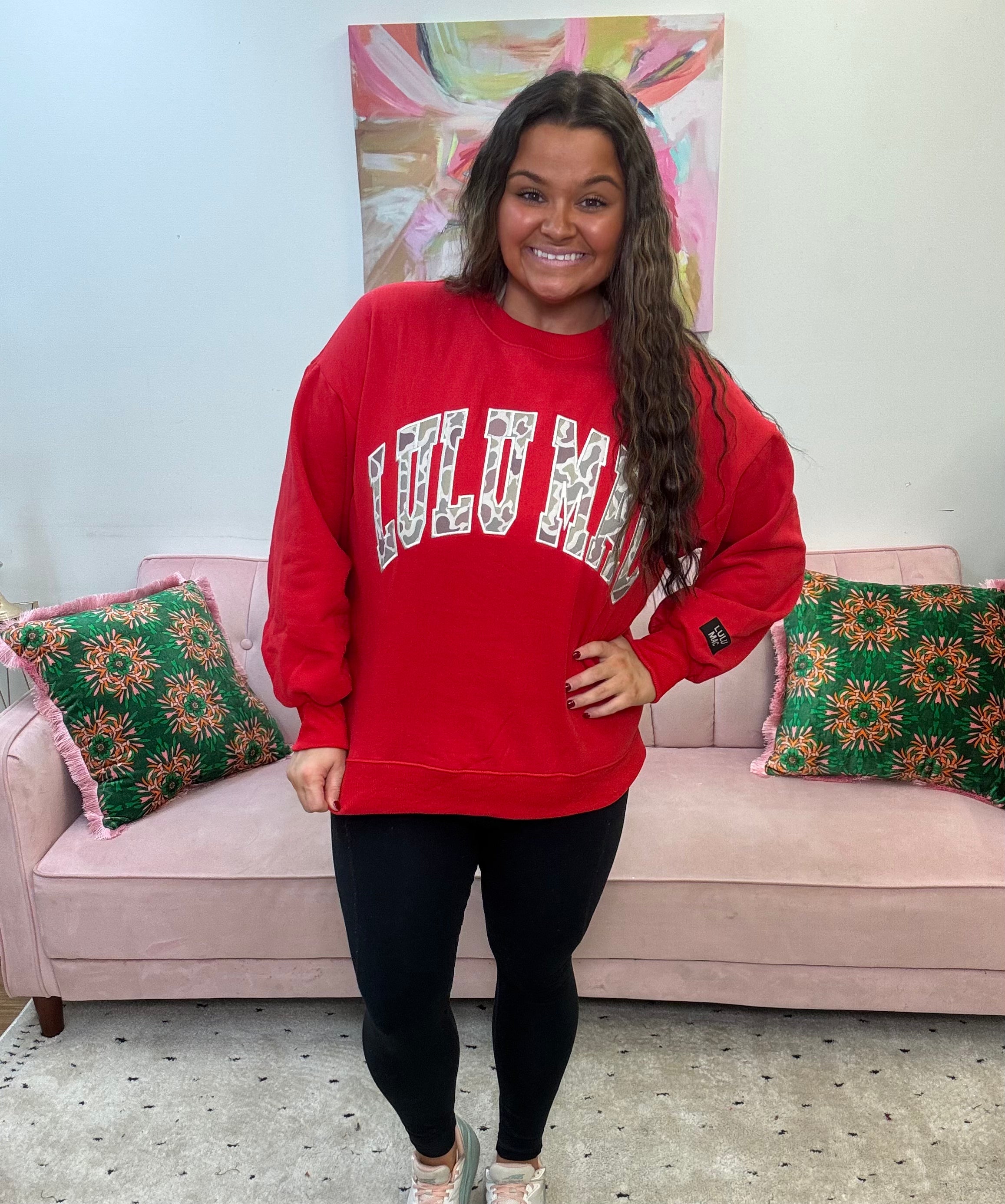 Lulu Mac Camo Embroidered Sweatshirt