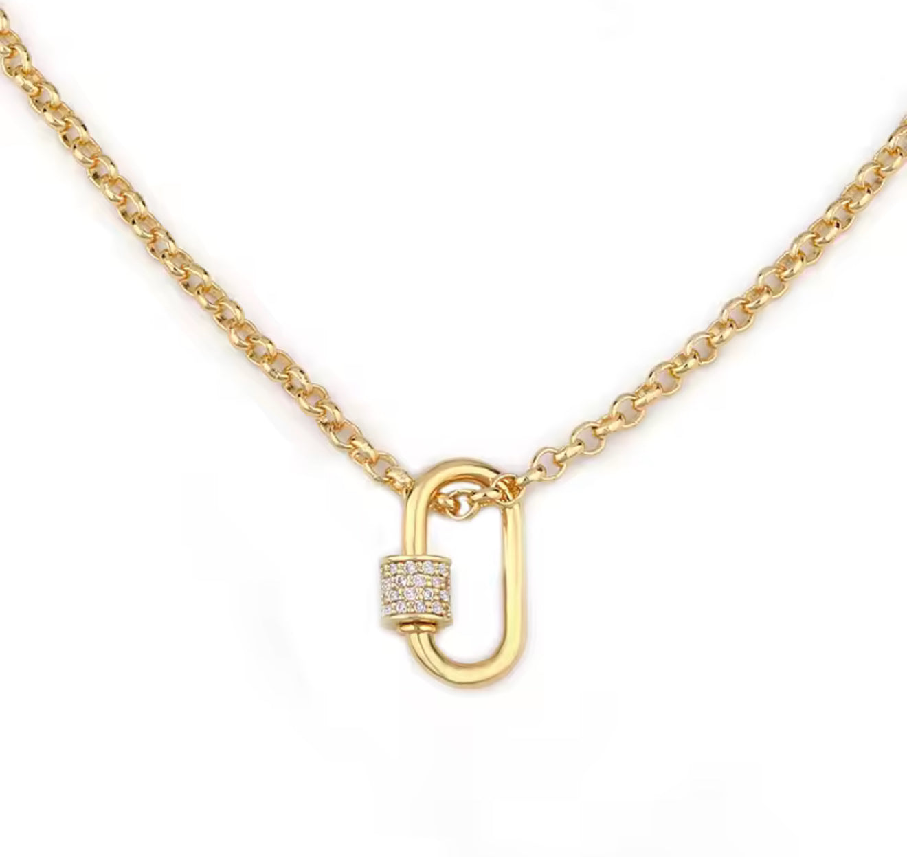Gold Lock Necklace