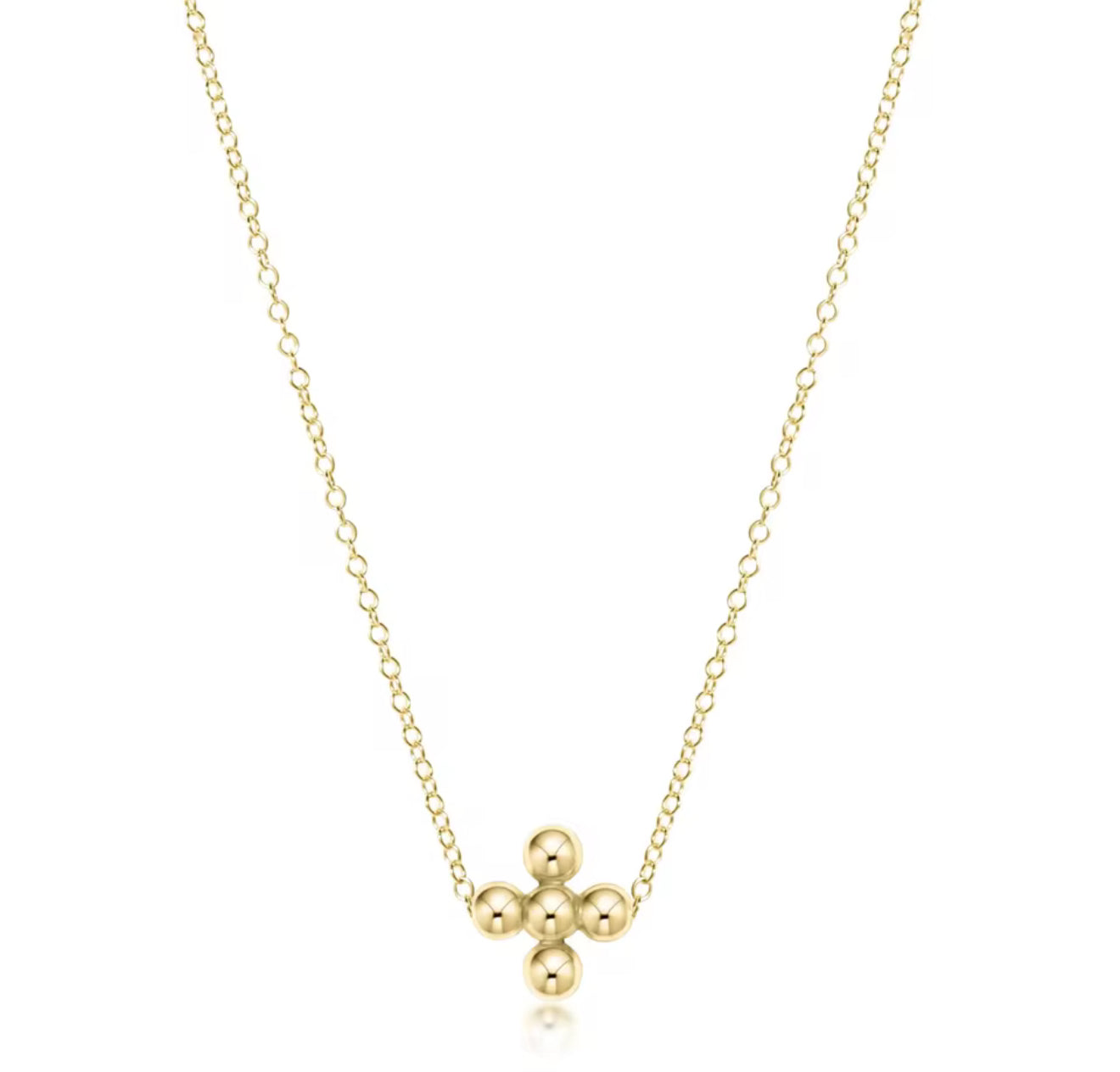 Gold Bubble Cross Necklace