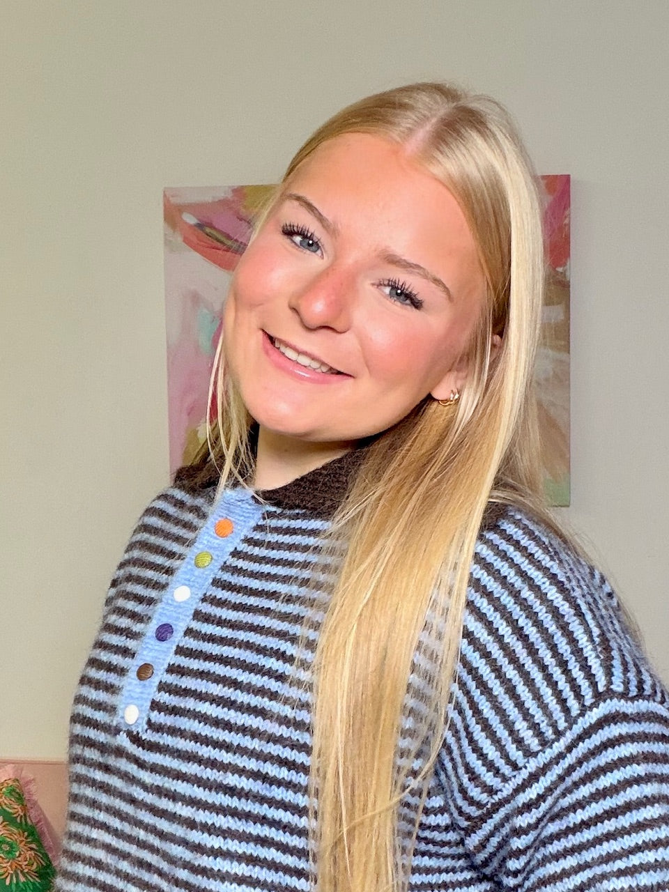Fuzzy Button Sweater Sew in Love