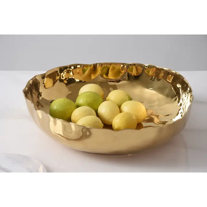 Gold Extra Large Shallow Bowl