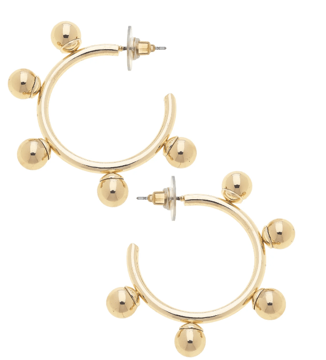 Allison Ball Bead Hoop Earrings - Ballyhoo Boutique and Gift