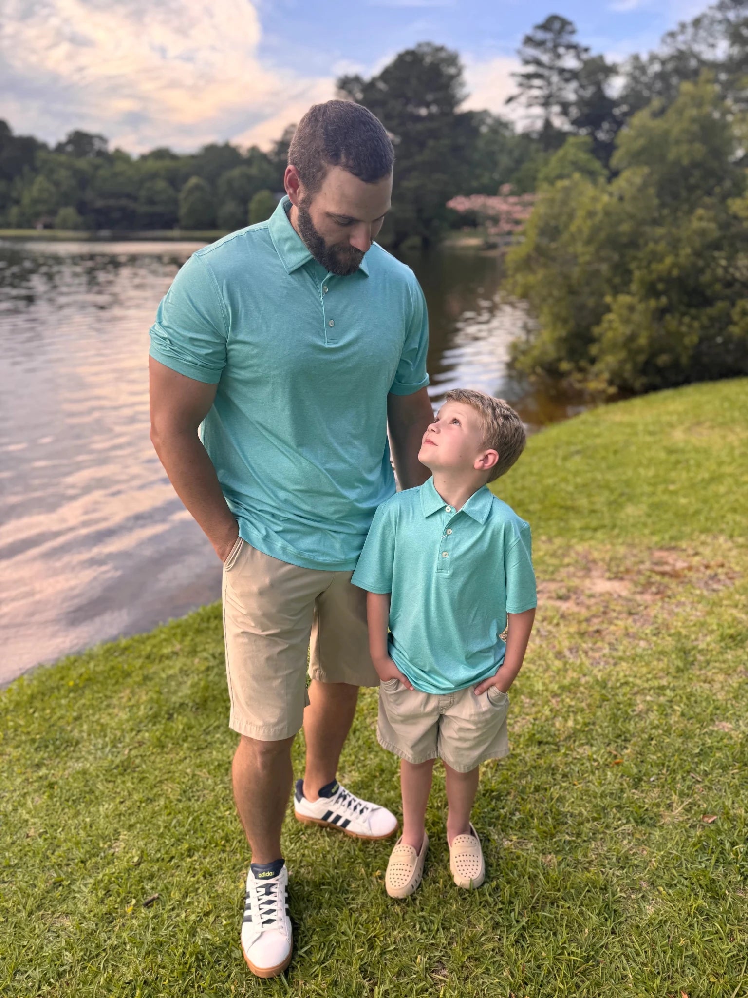 Aqua Slice Men's Polo - Ballyhoo Boutique and Gift