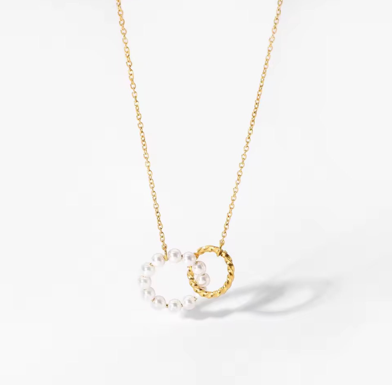 Bead Pearl Circle Necklace - Ballyhoo Boutique and Gift