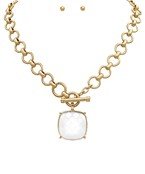 Big Stone Pendant Necklace - Ballyhoo Boutique and Gift