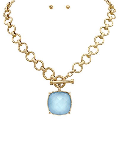 Big Stone Pendant Necklace - Ballyhoo Boutique and Gift