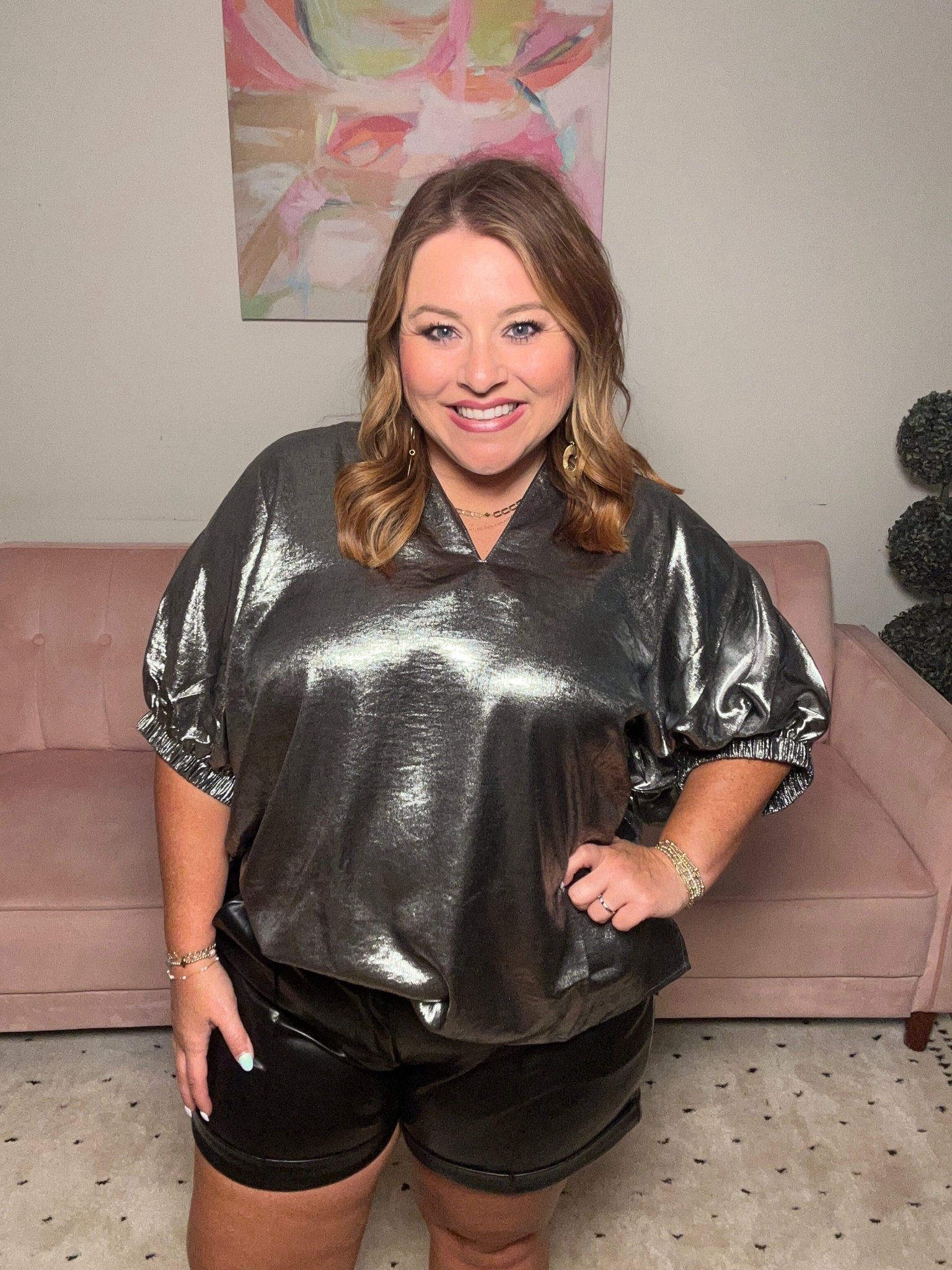 Black Faux Leather Shorts - Ballyhoo Boutique and Gift