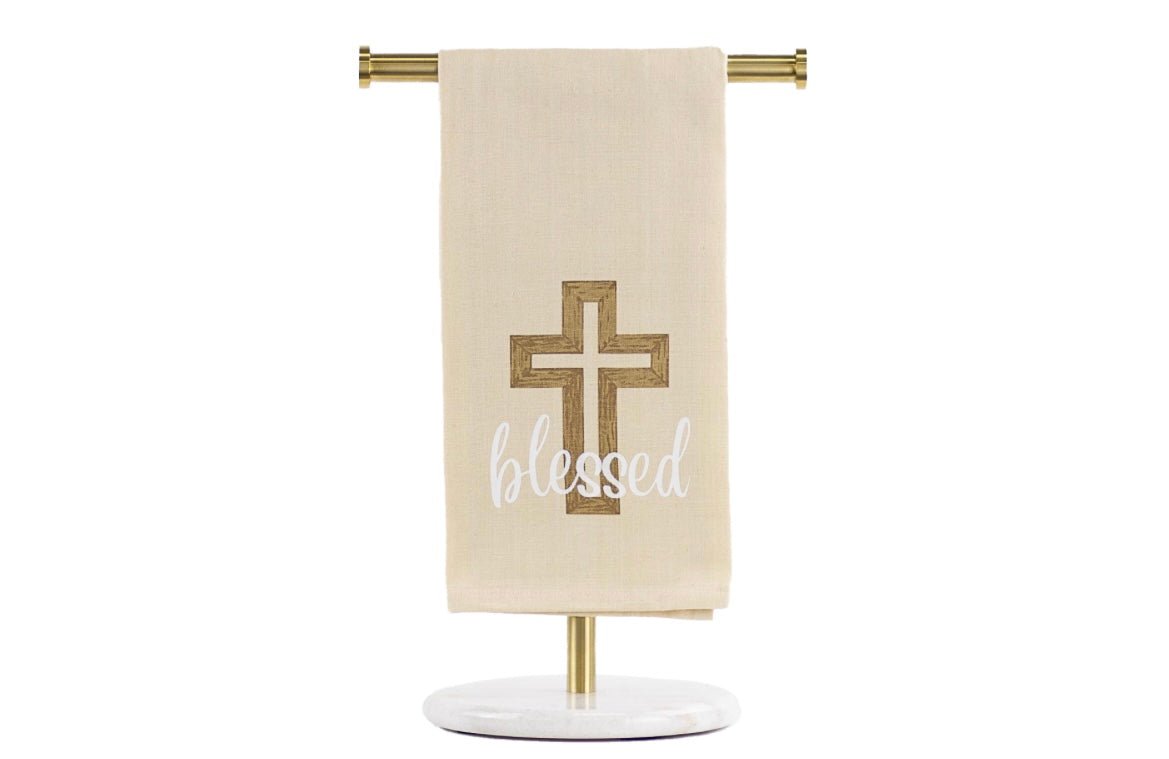 Blessed Rugged Cross Tea Towel - Ballyhoo Boutique and Gift