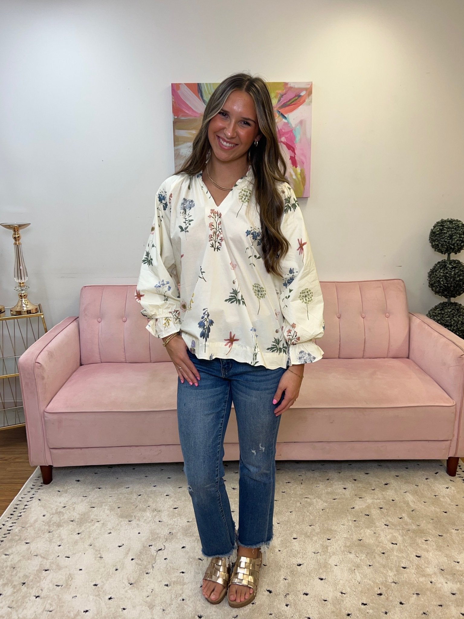 Blooms of Fall Top - Ballyhoo Boutique and Gift
