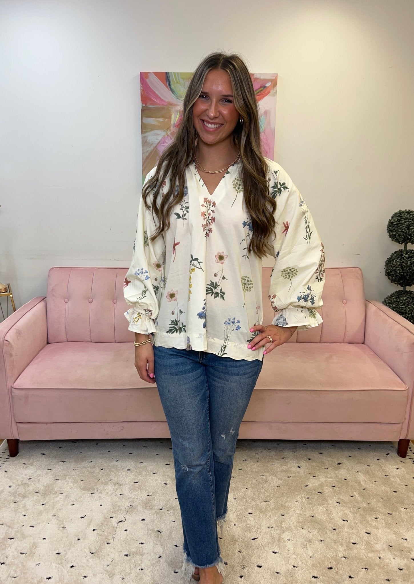 Blooms of Fall Top - Ballyhoo Boutique and Gift