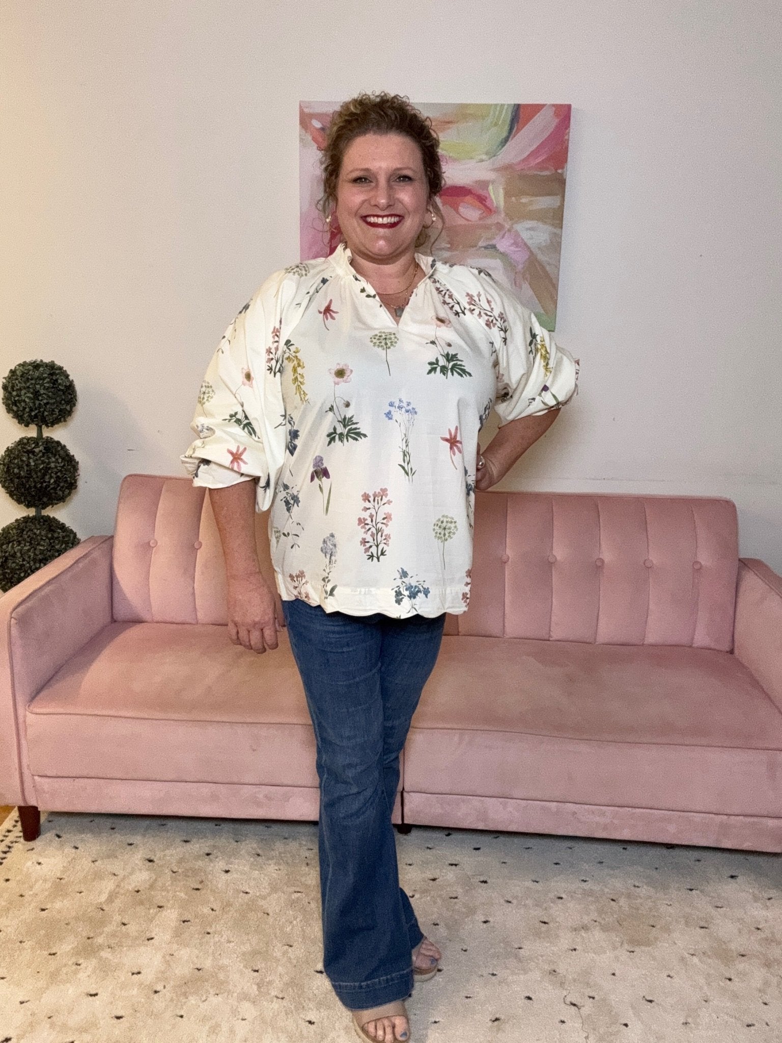 Blooms of Fall Top - Ballyhoo Boutique and Gift