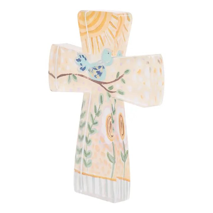 Blue Bird Standing Acrylic Cross - Ballyhoo Boutique and Gift