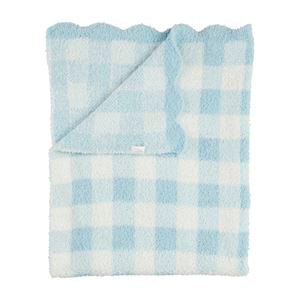 Blue Gingham Chenille Blanket - Ballyhoo Boutique and Gift