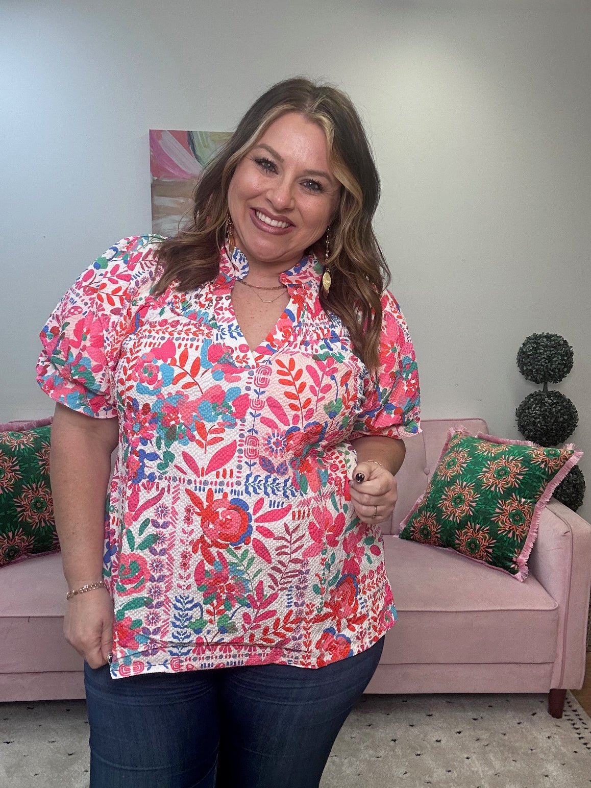 Botanical Bliss Top - Ballyhoo Boutique and Gift