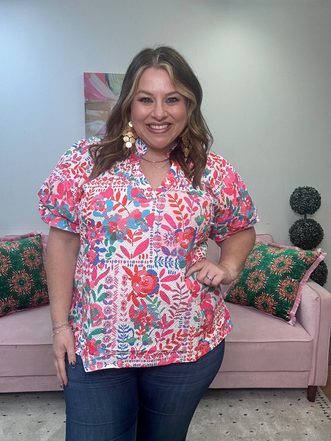 Botanical Bliss Top - Ballyhoo Boutique and Gift