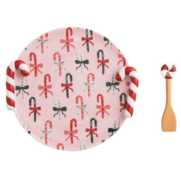 Candy Cane Cookie Plate Set - Ballyhoo Boutique and Gift