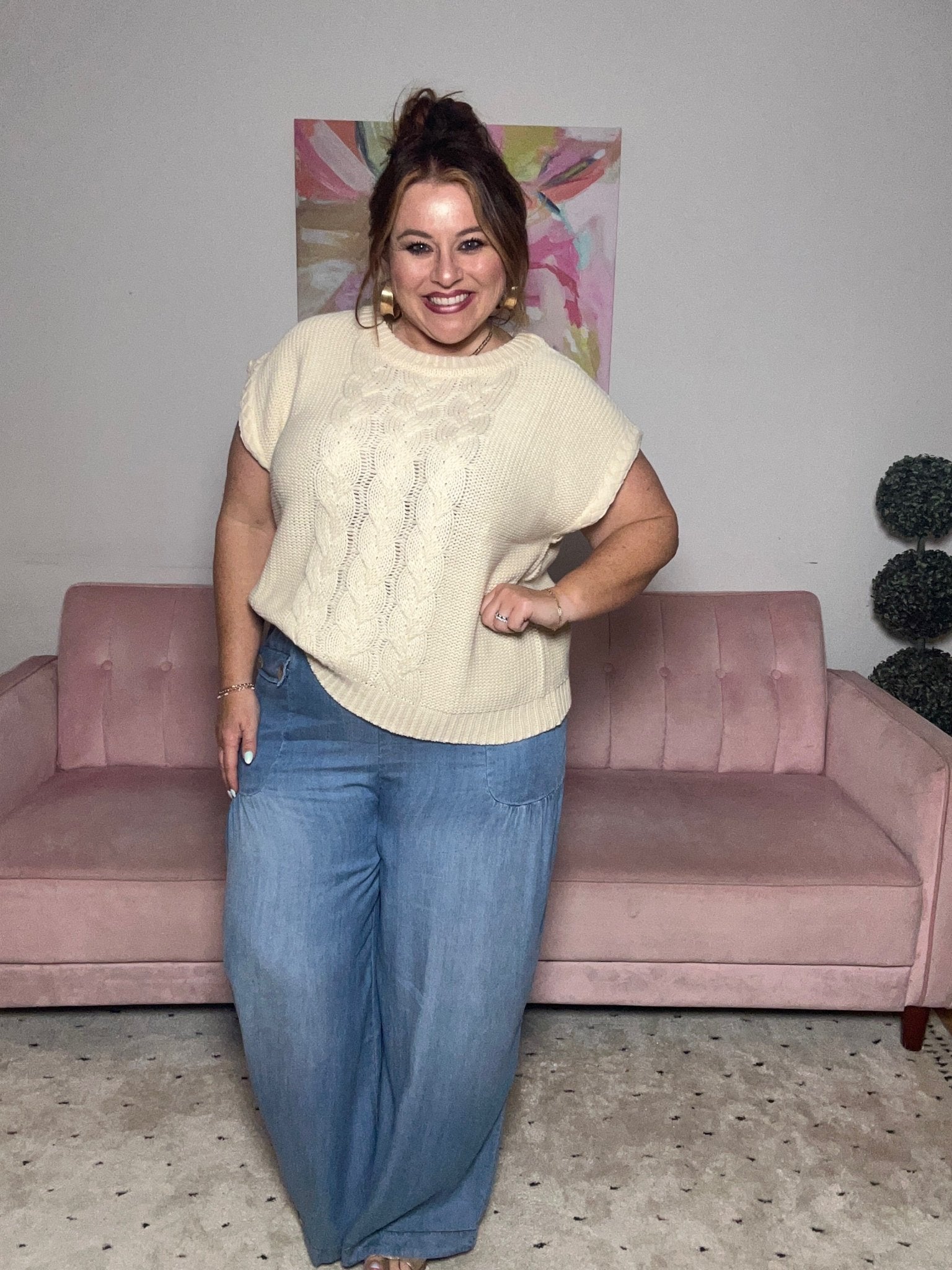 Cargo Pocket Denim Pants - Ballyhoo Boutique and Gift