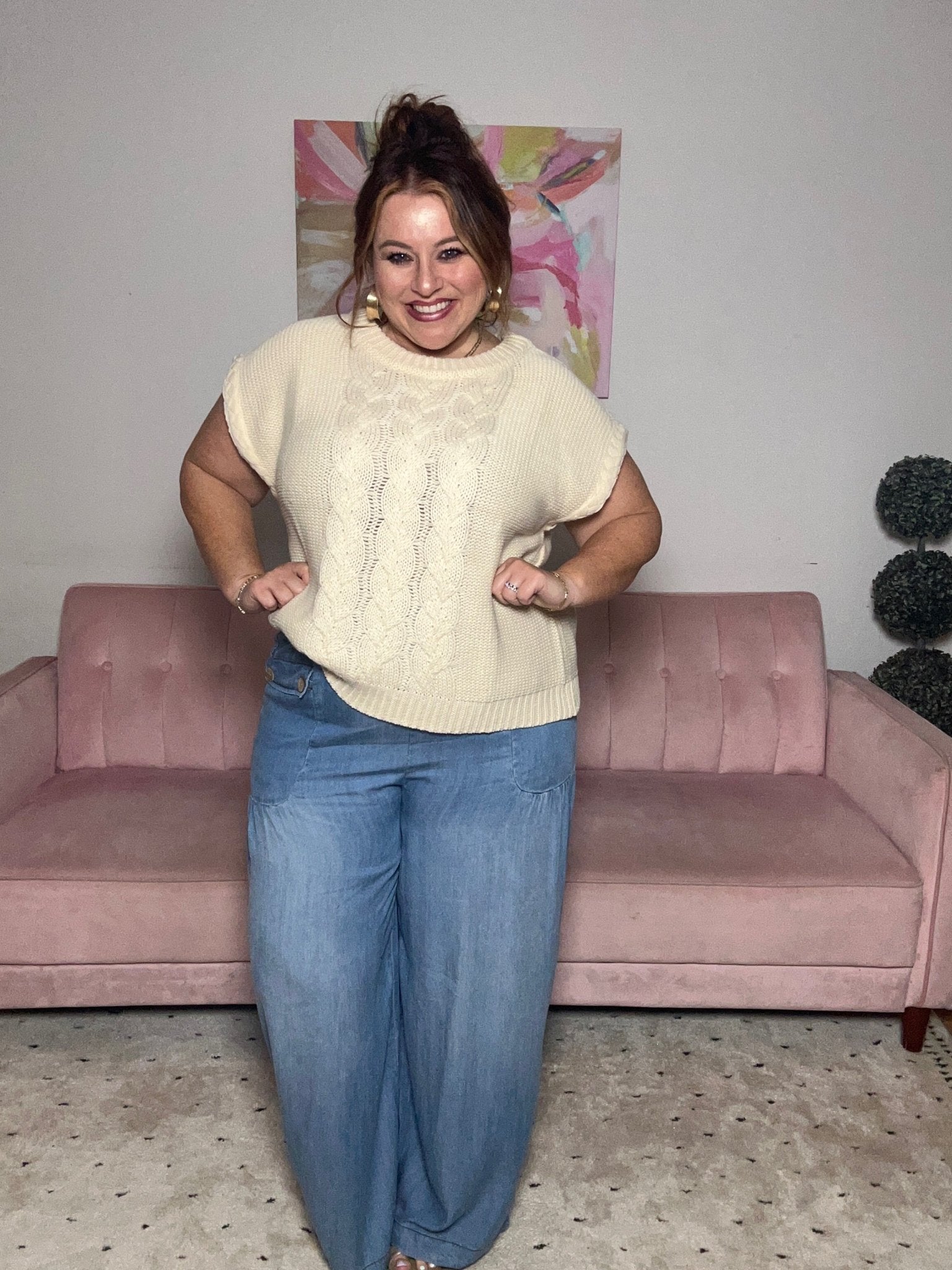 Cargo Pocket Denim Pants - Ballyhoo Boutique and Gift