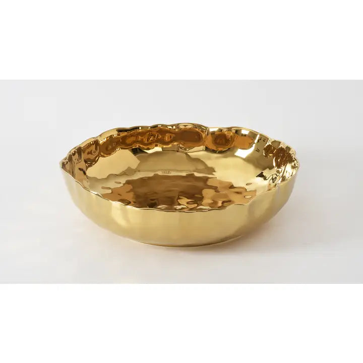 Gold Extra Large Shallow Bowl