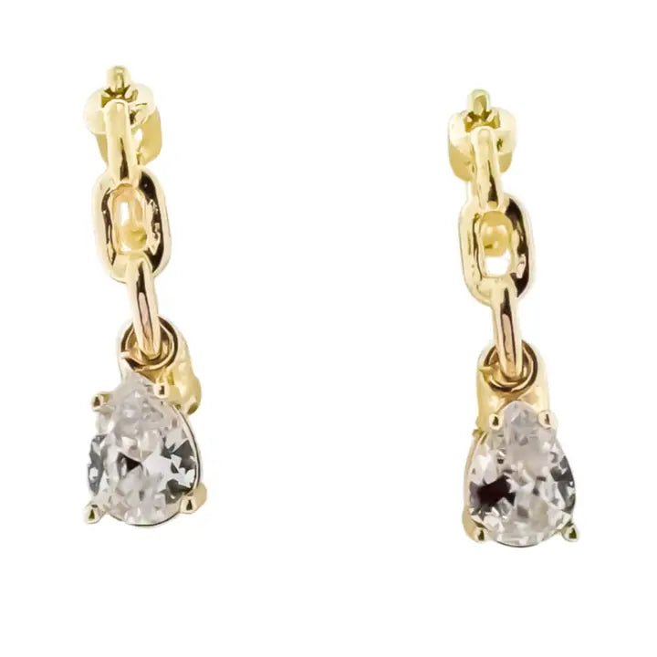 Chain Hoop Earring w/Crystal - Ballyhoo Boutique and Gift