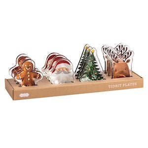 Christmas Glass Tidbit Trays - Ballyhoo Boutique and Gift