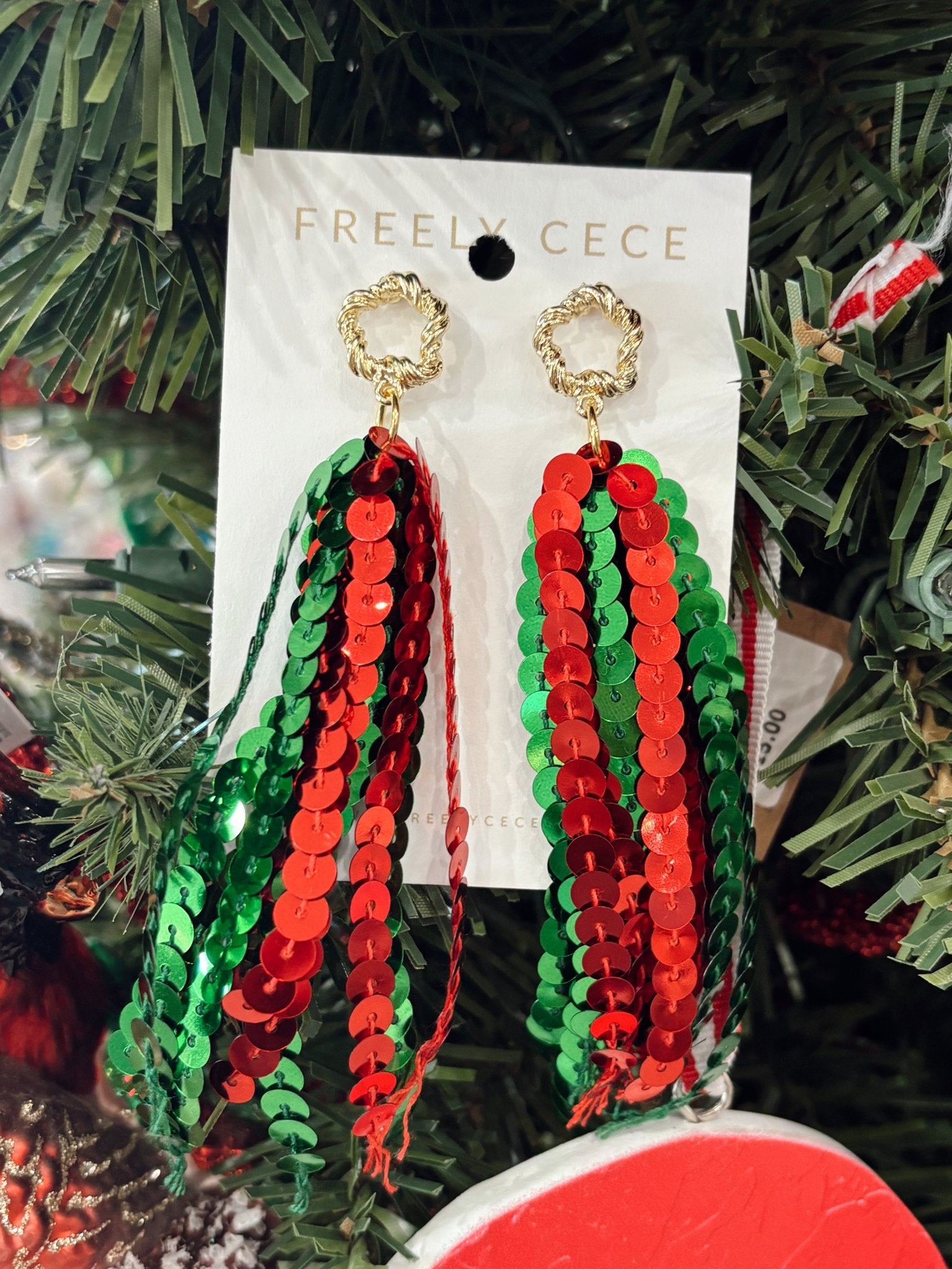 Christmas Tassle Earring - Ballyhoo Boutique and Gift