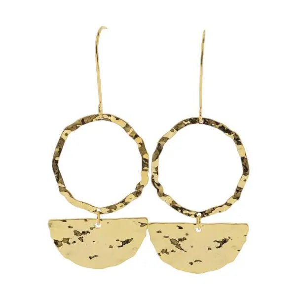 Circle Earrings w/Half Circle - Ballyhoo Boutique and Gift
