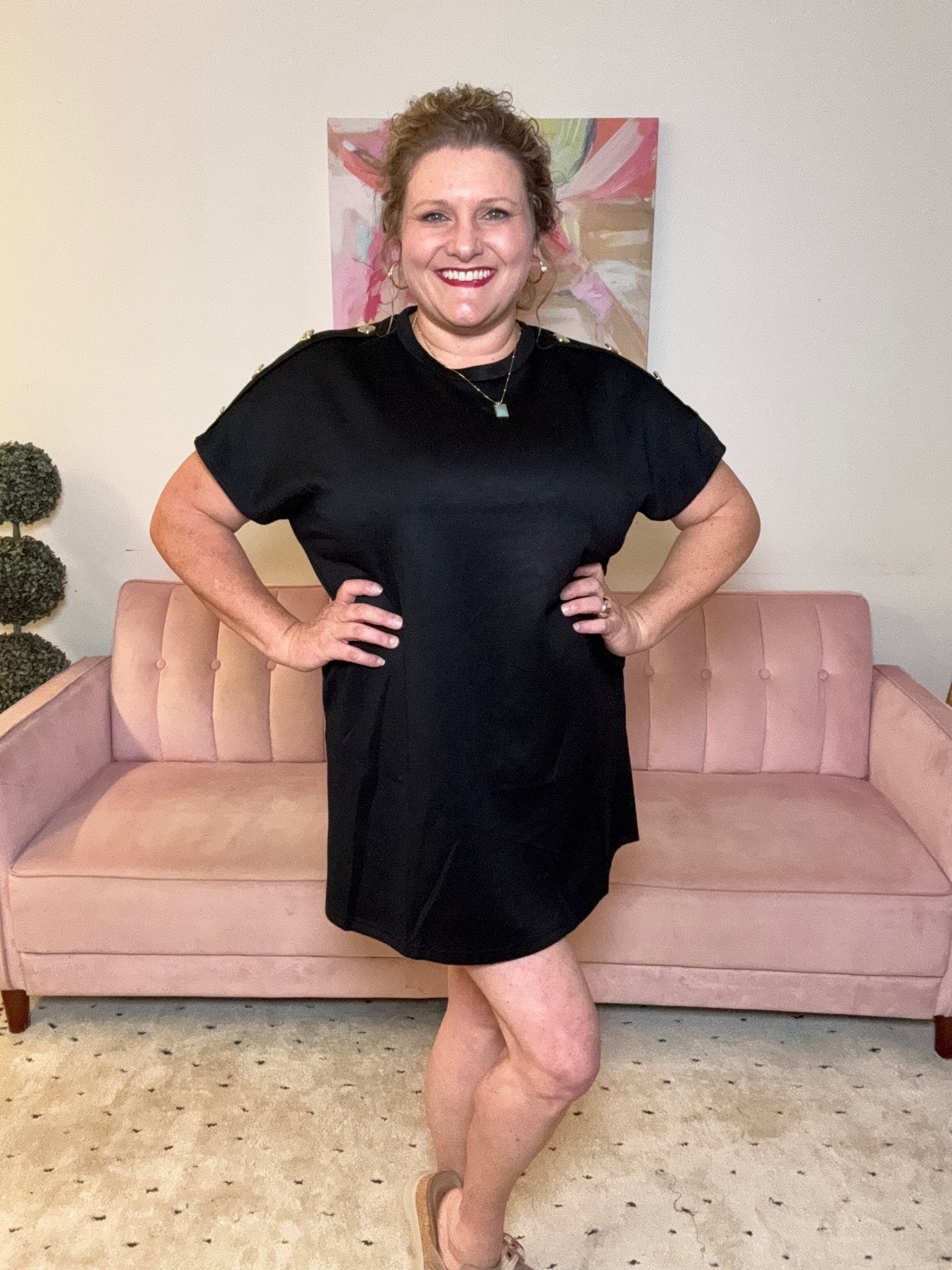 Classic Button Shift Dress - Ballyhoo Boutique and Gift