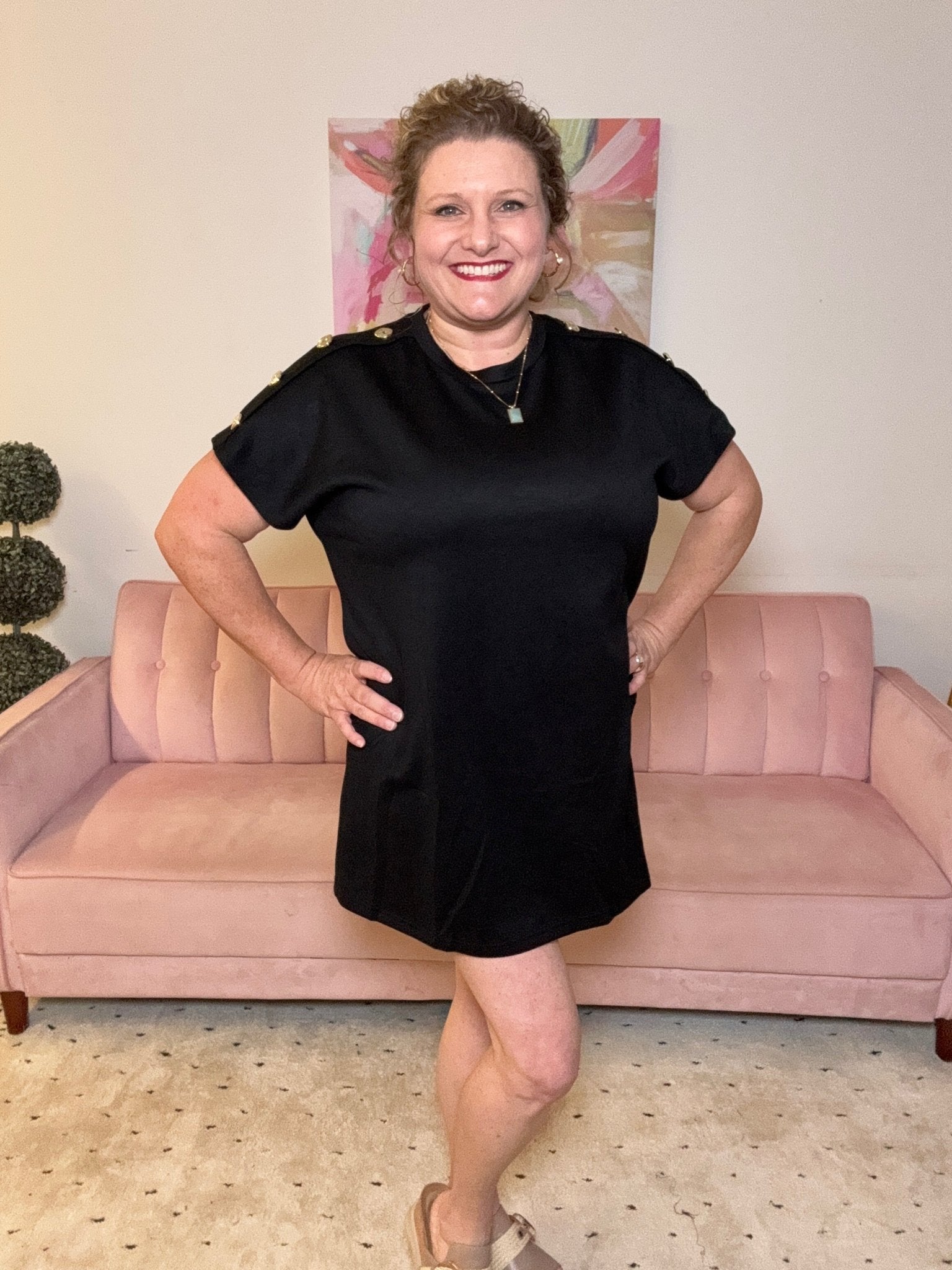 Classic Button Shift Dress - Ballyhoo Boutique and Gift