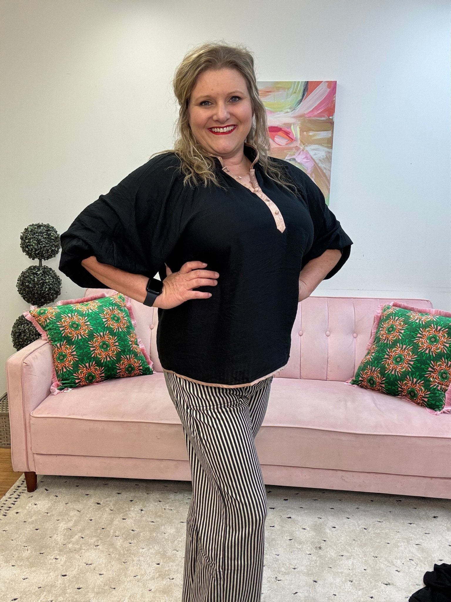 Copper Trim Top - Ballyhoo Boutique and Gift