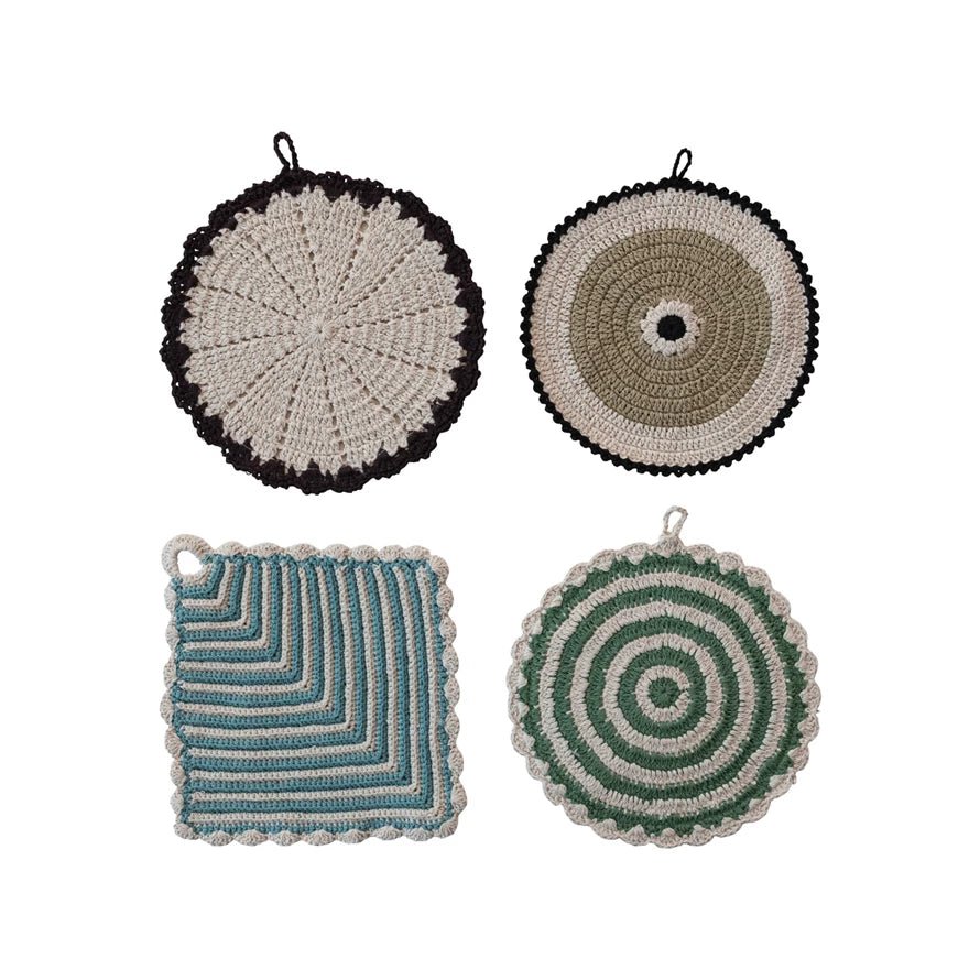 Cotton Crocheted Pot Holder - Ballyhoo Boutique and Gift