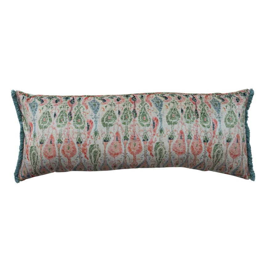 Cotton Velvet Pillow w/ Fringe - Ballyhoo Boutique and Gift