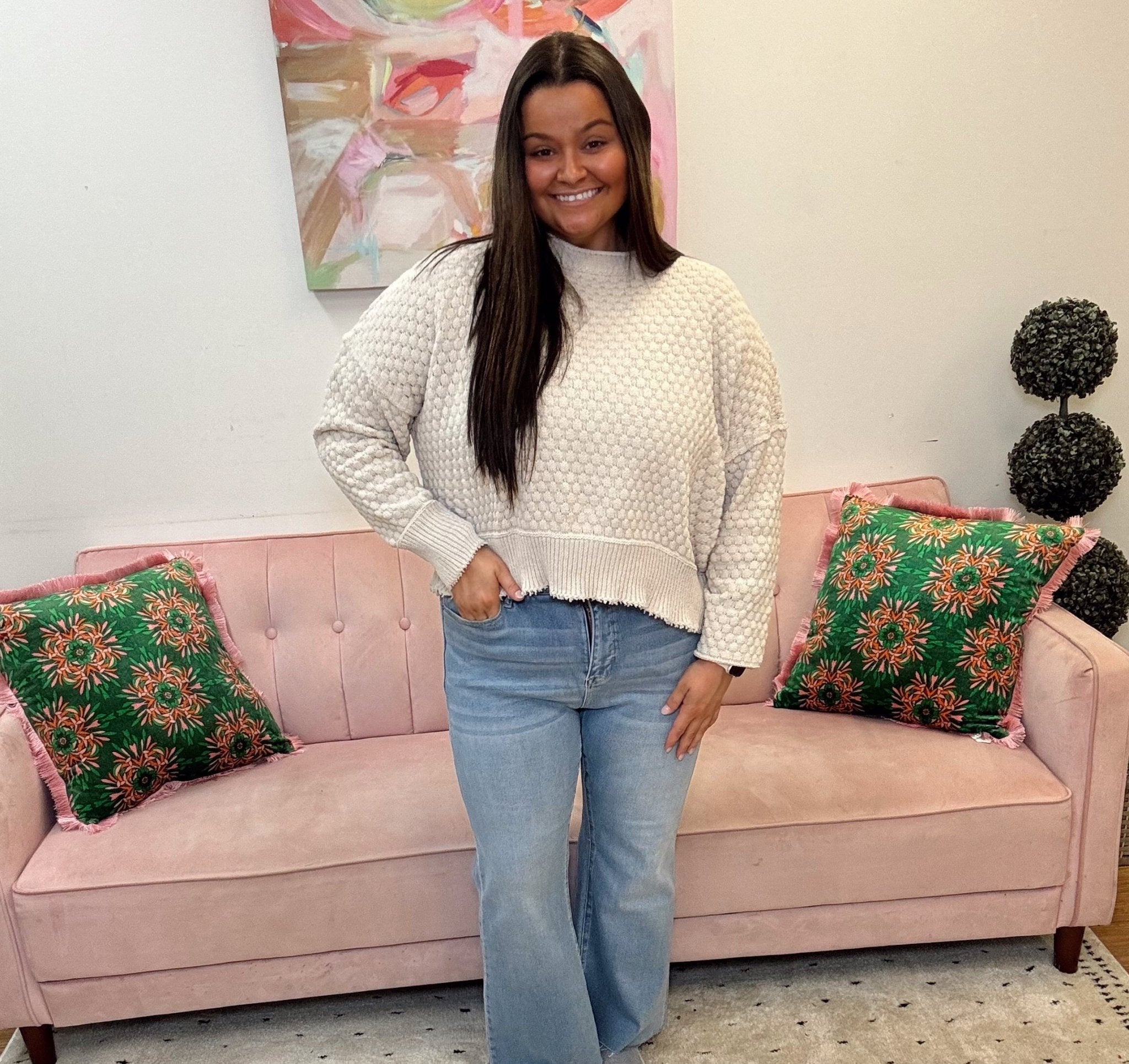 Cozy Textured Sweater - Ballyhoo Boutique and Gift